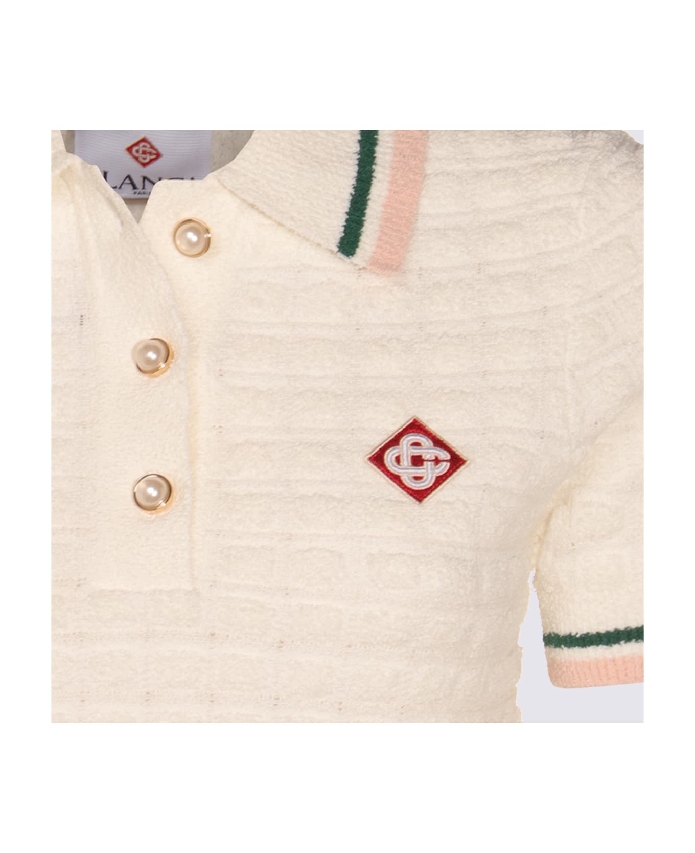 Casablanca White Cotton Polo Shirt