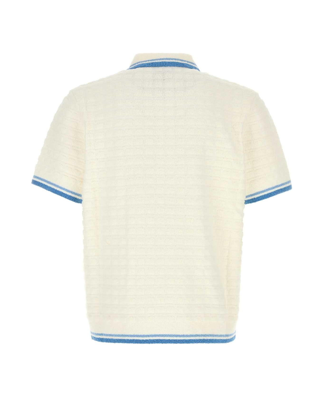 Casablanca White Boucle Polo Shirt - WHITE