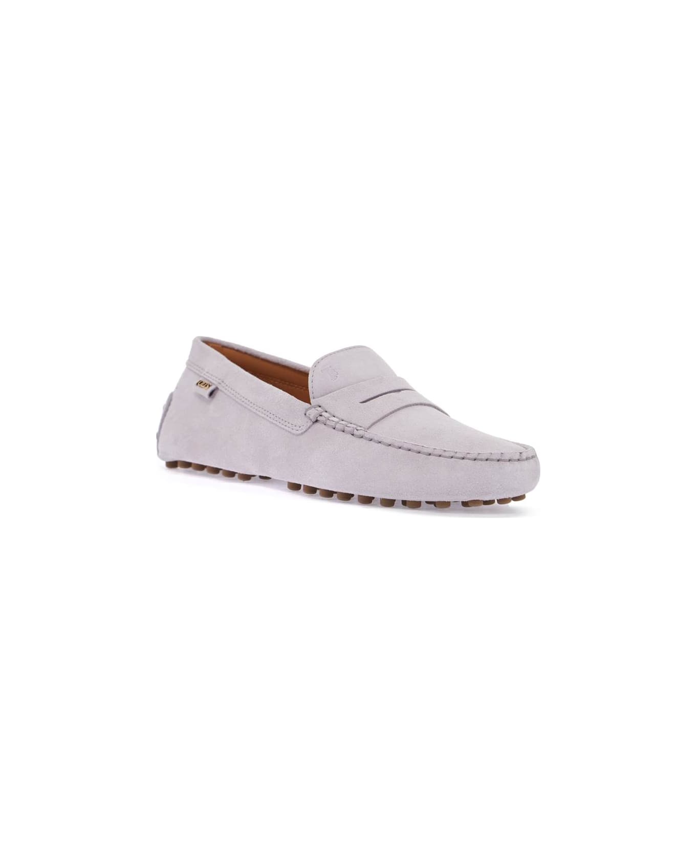 Tod's Light Grey Suede Leather Driving Moccasin - Grigio