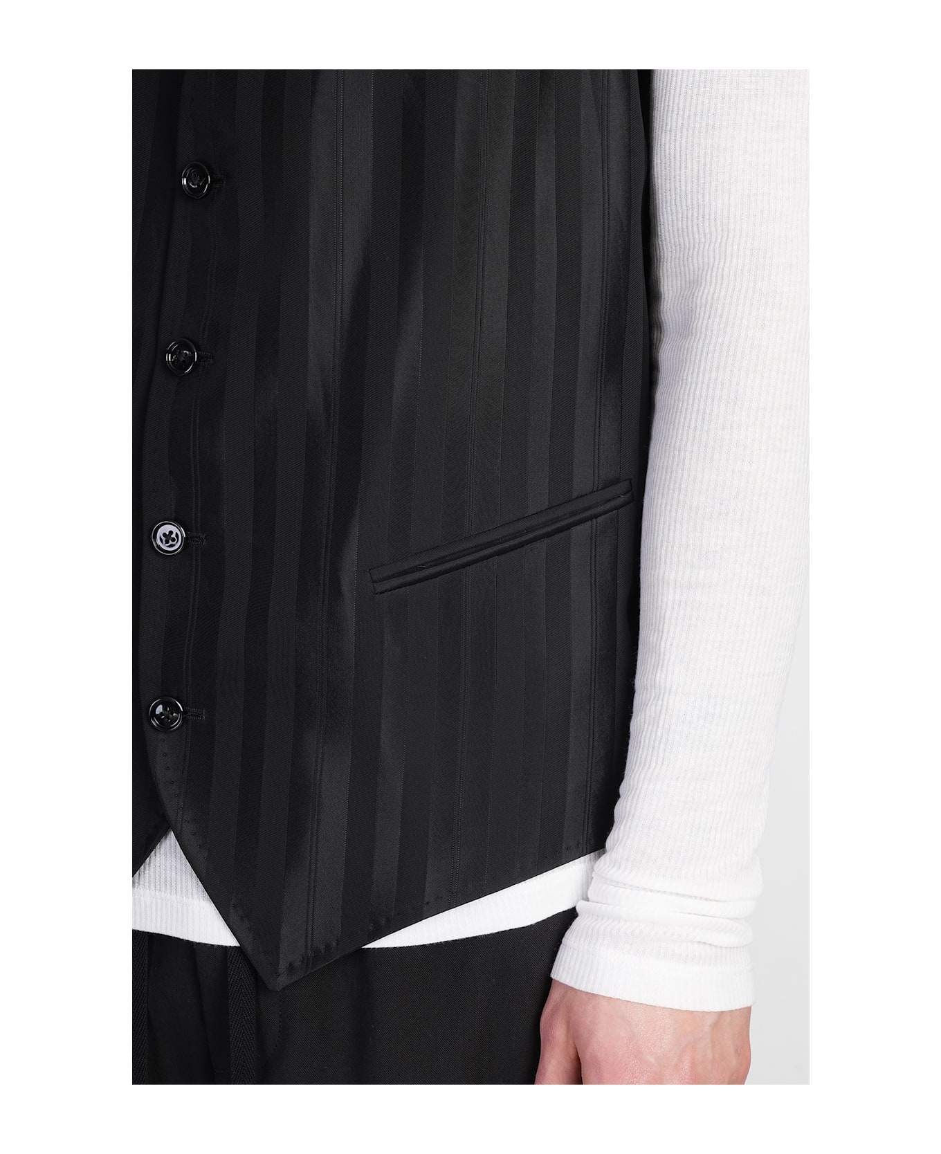 Ann Demeulemeester Juikko Vest In Black Viscose - black