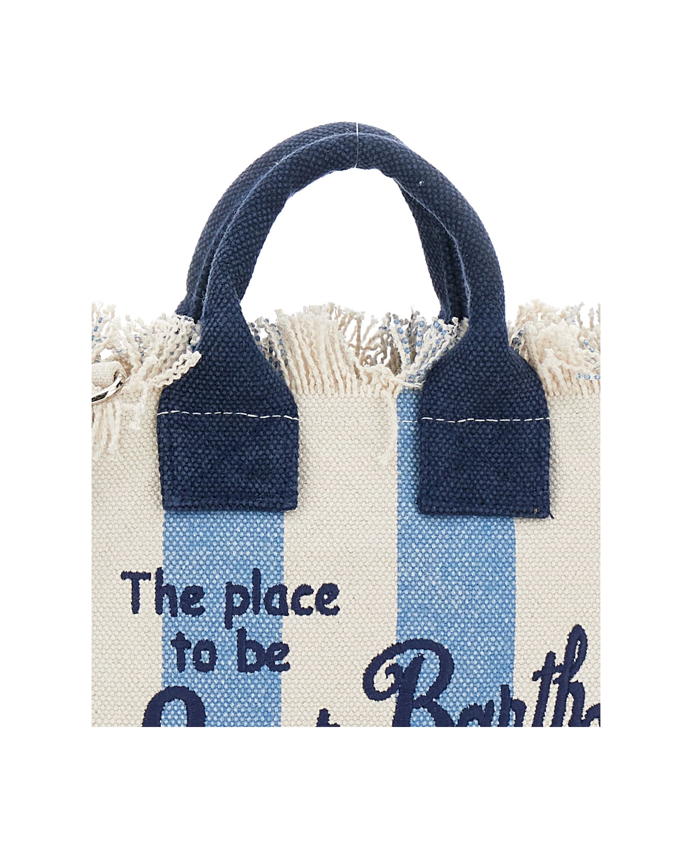 MC2 Saint Barth 
vanity Mini
 Multicolor Handbag With Adjustable And Removable Shoulder Strap And All-over Striped Motif In Cotton Girl - Multicolor