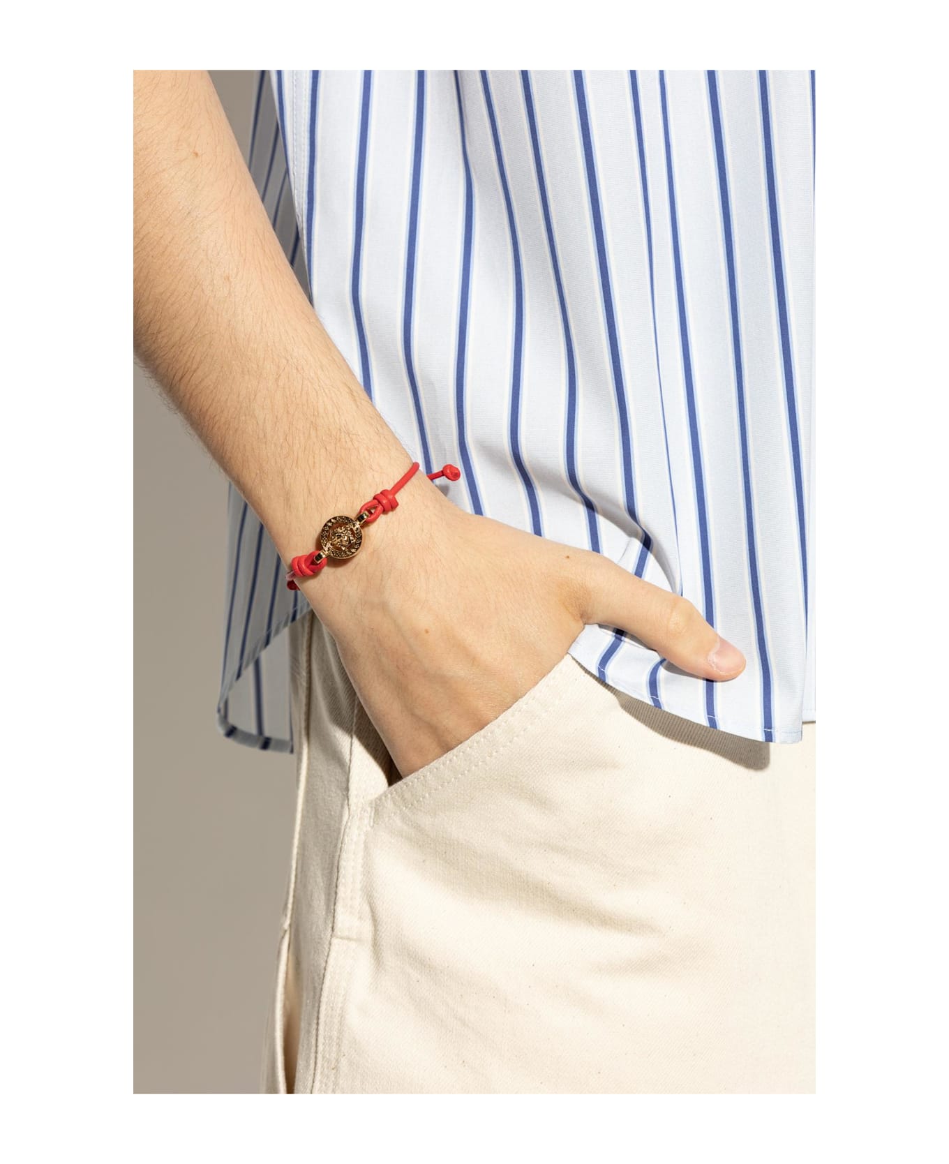 Versace Leather Bracelet - Red