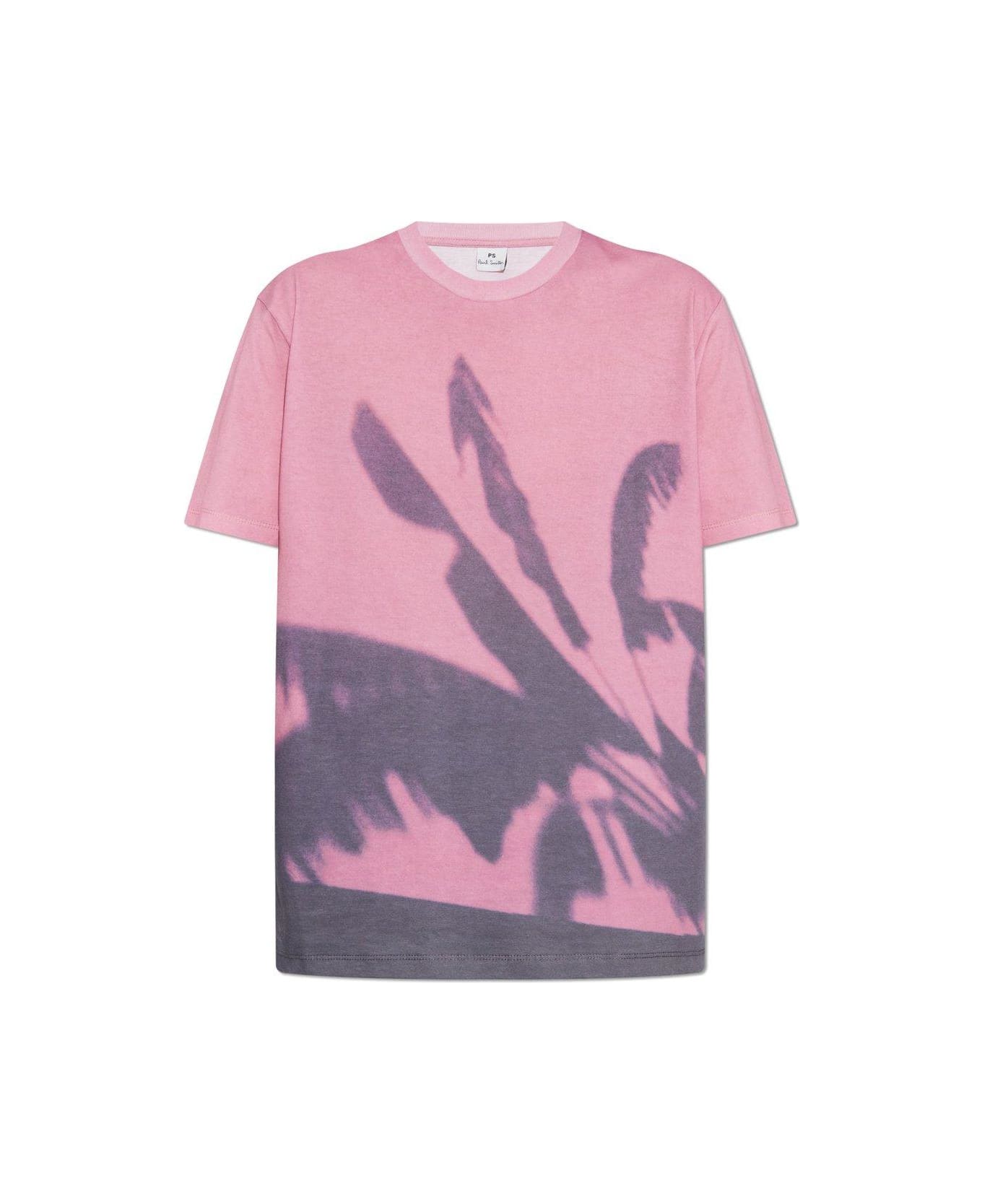 Paul Smith Graphic Printed Crewneck T-shirt - Pink