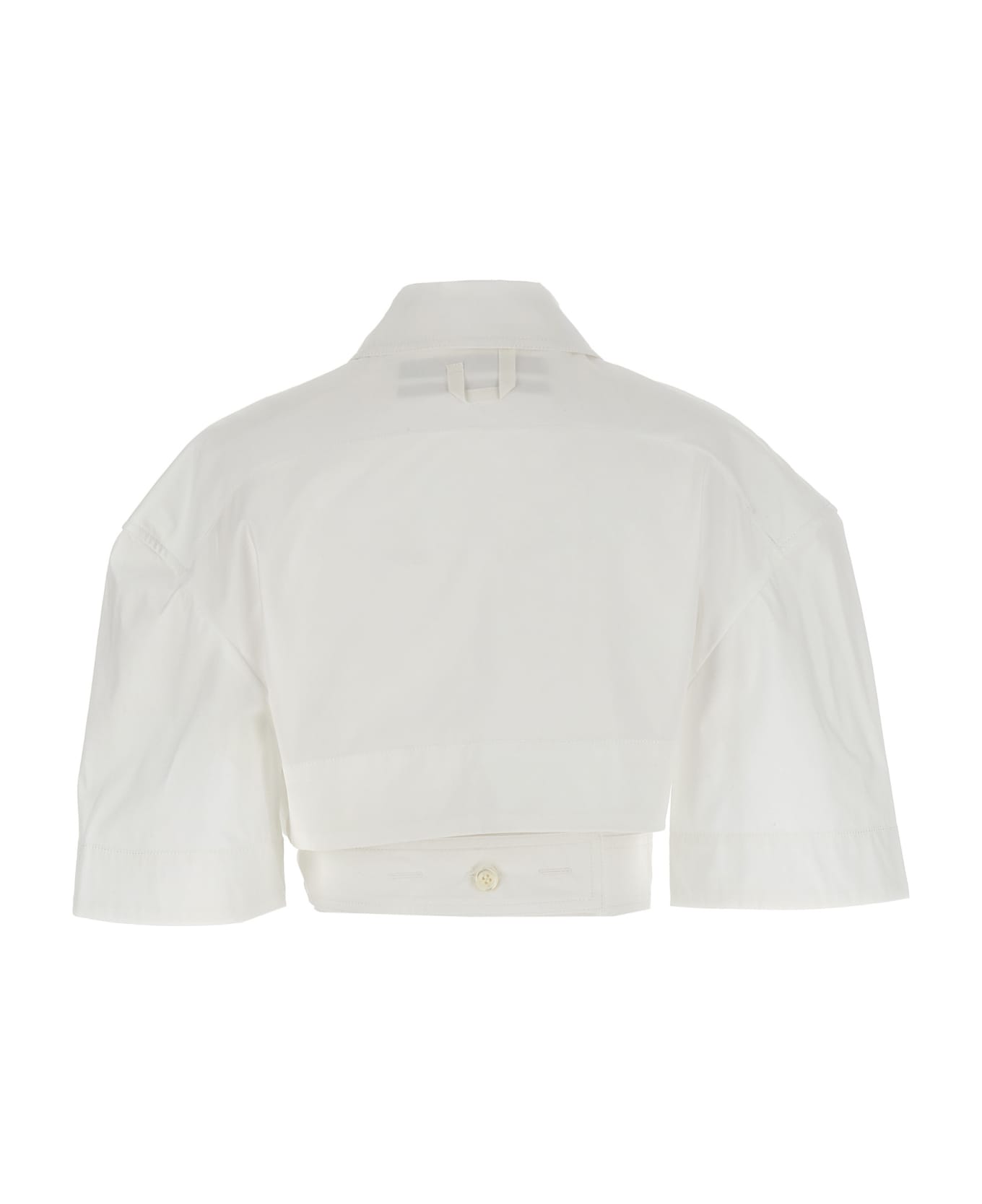 Jacquemus La Chemise Courte Bari Cropped Shirt - White