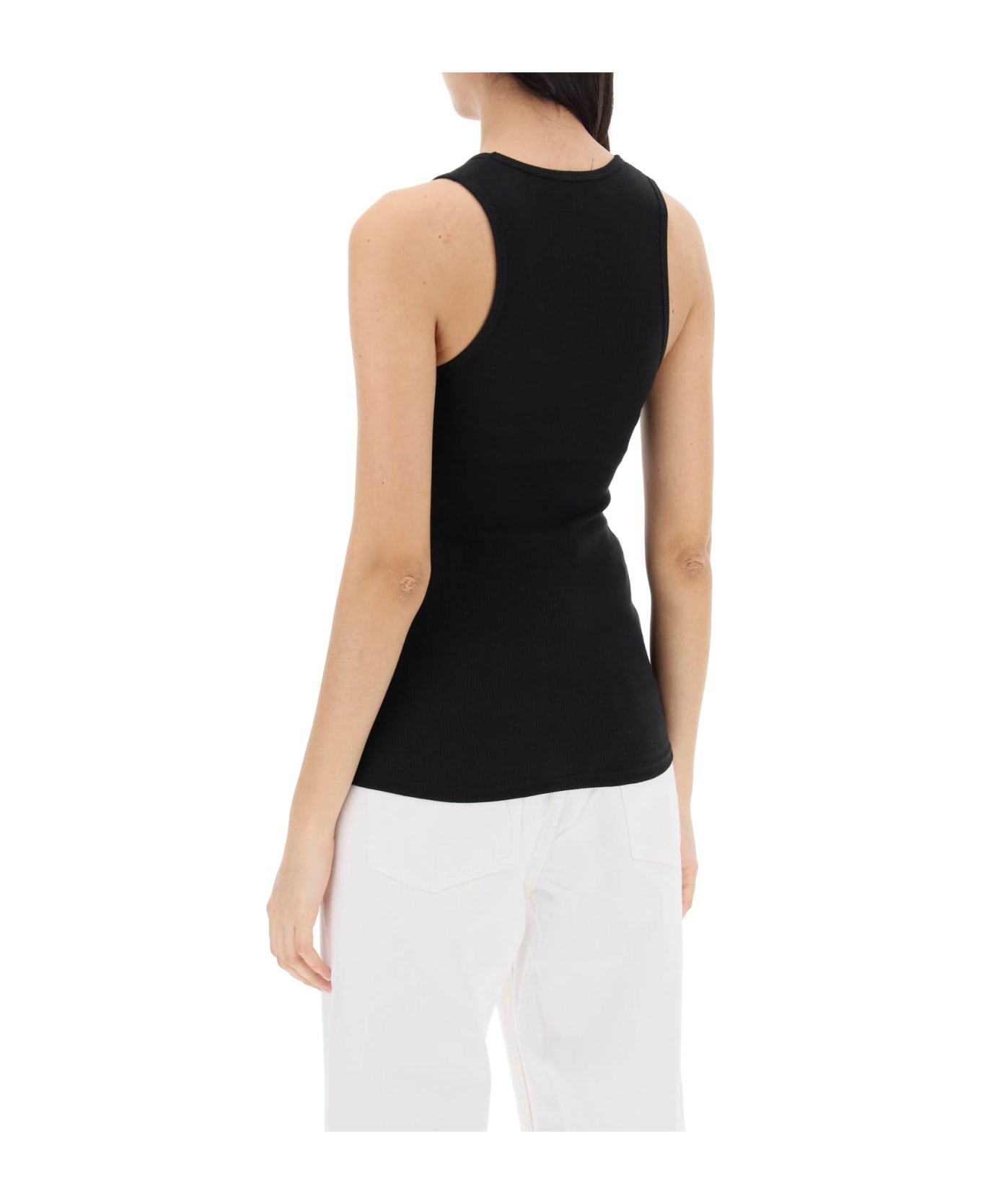 WARDROBE.NYC Ribbed Sleeveless Top With - BLACK (Black)