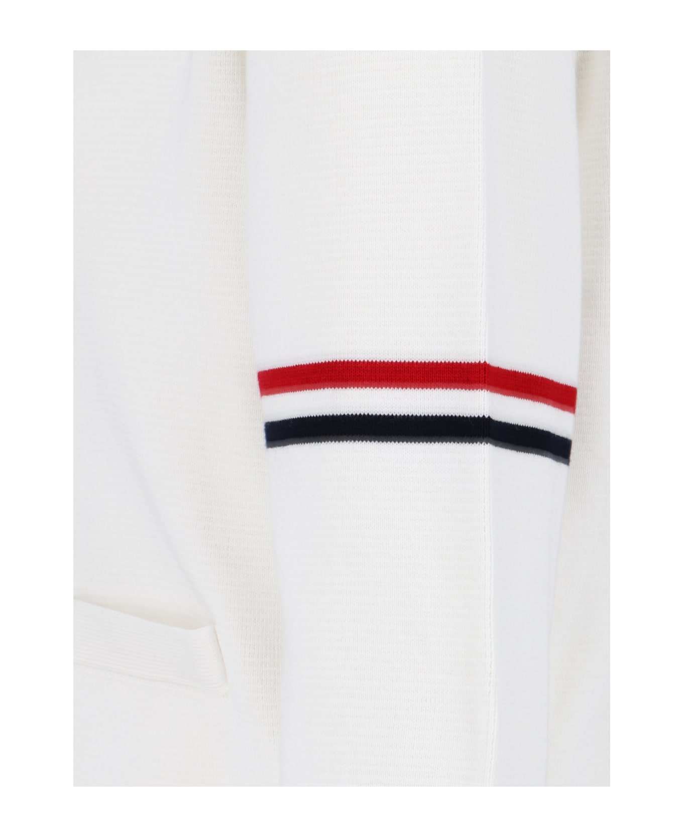 Thom Browne Tricolor Detail Cardigan - White