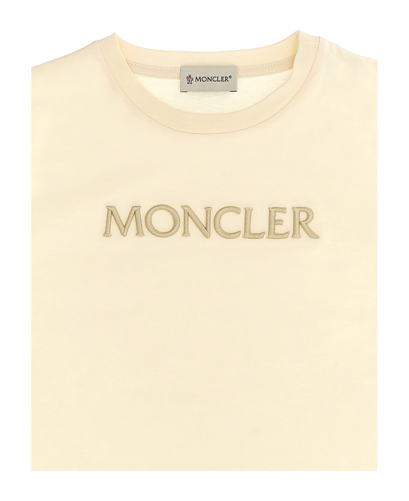 Moncler Logo Embroidery T-shirt - White