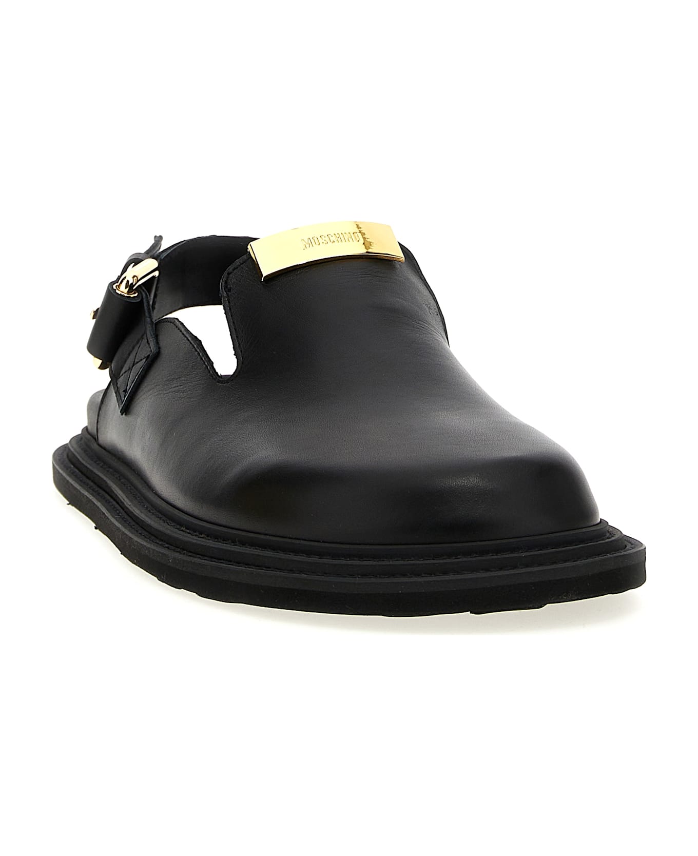 Moschino Logo Sabot - Black  