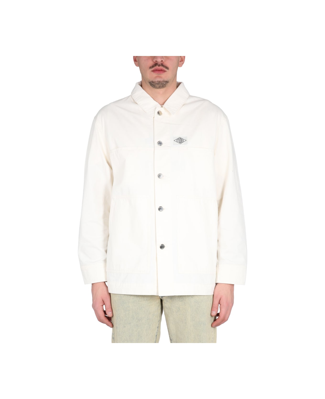 Études Cotton Shirt Jacket - WHITE