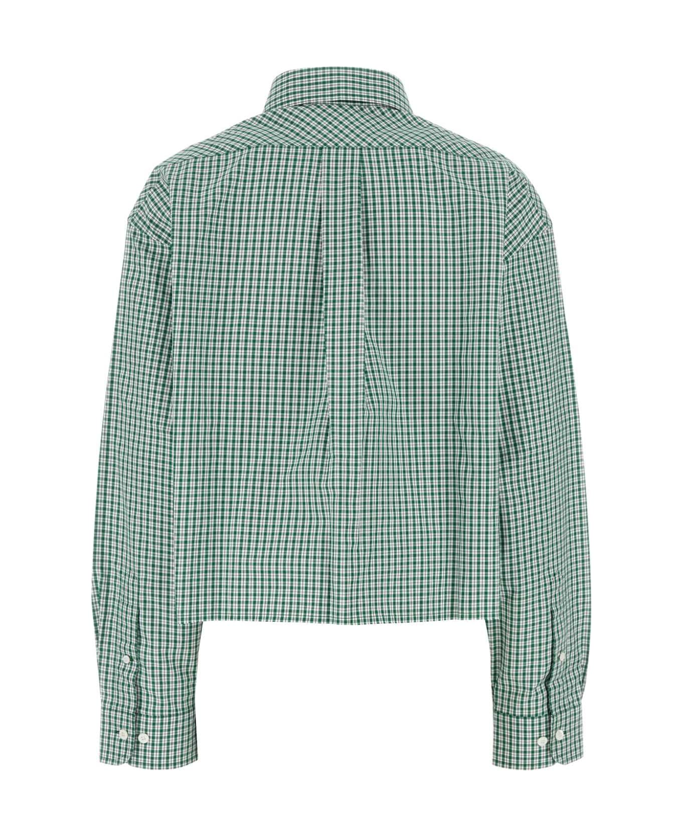 Miu Miu Embroidered Cotton Shirt - SMERALDOBIANCO