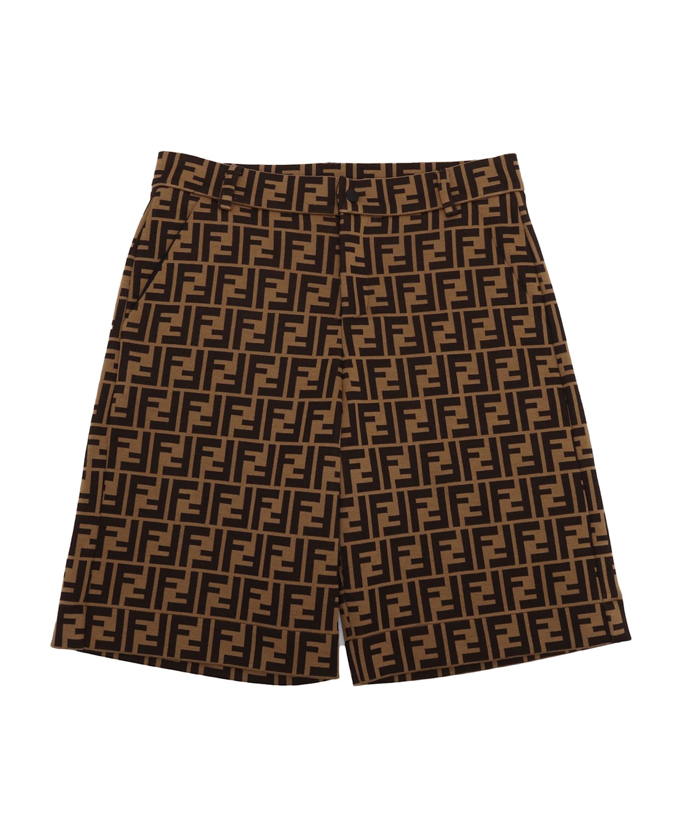 Fendi Mas Jersey Shorts - BROWN