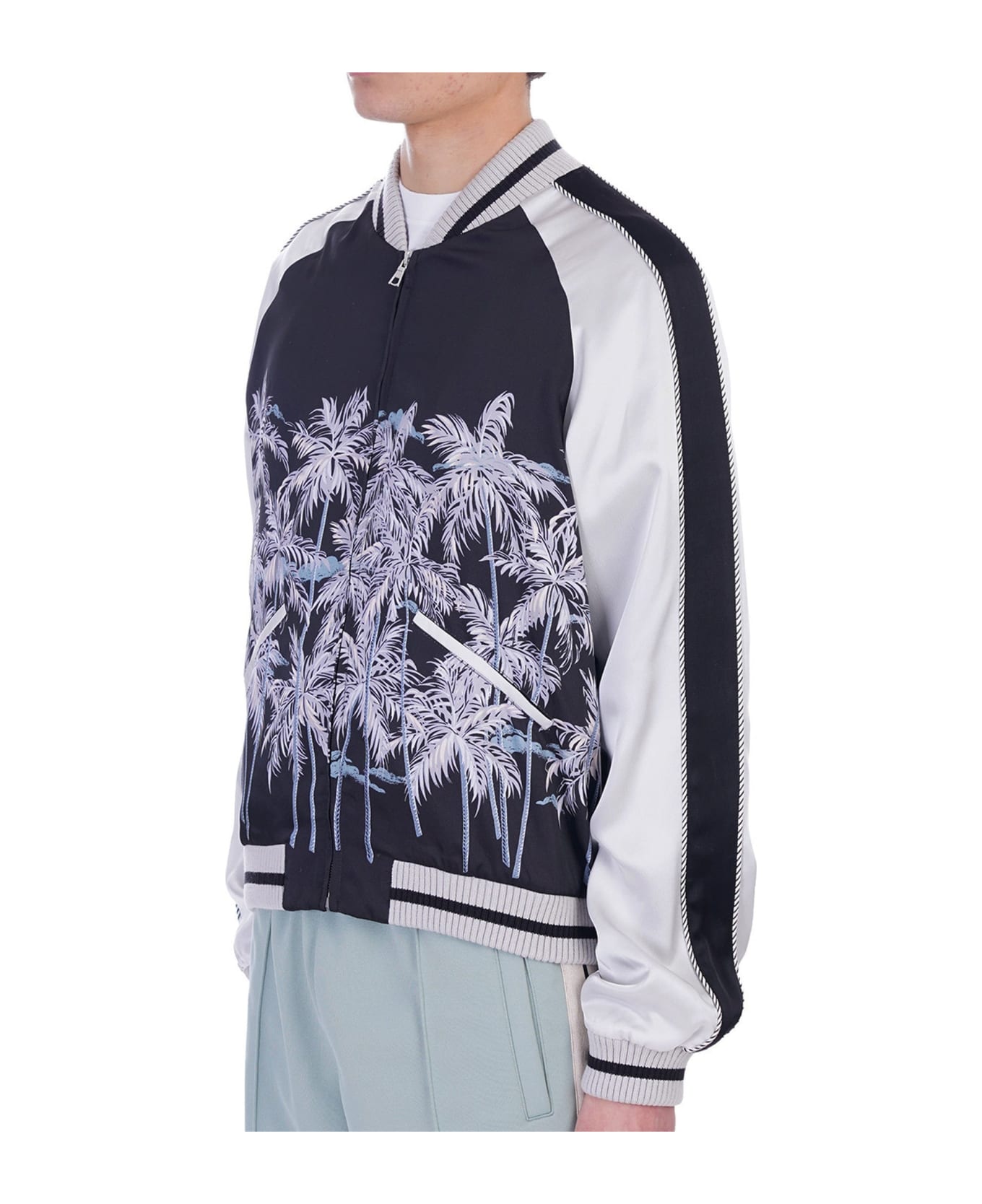 Palm Angels Casual Printed Bomber - Black