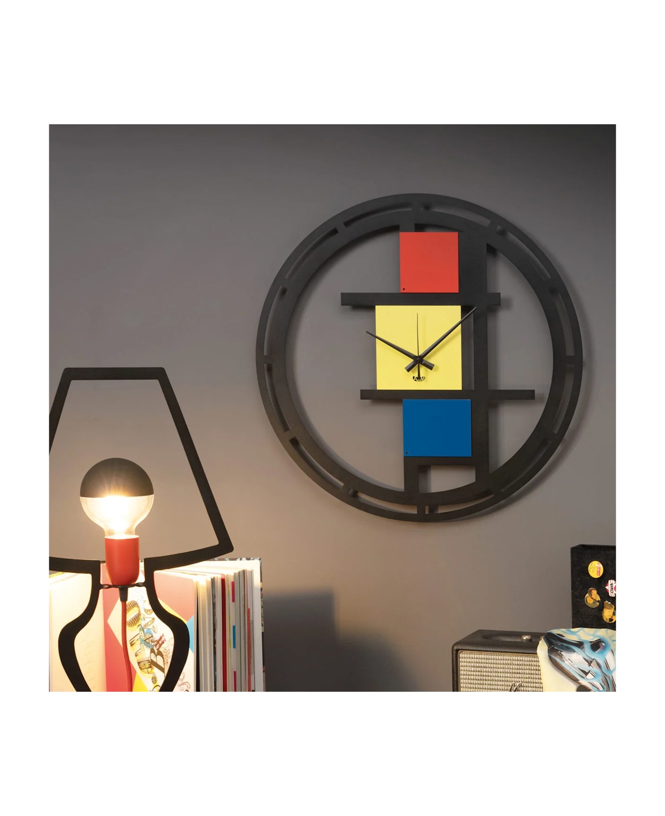 Arti e Mestieri Orologio Mondrian 50 - Nero