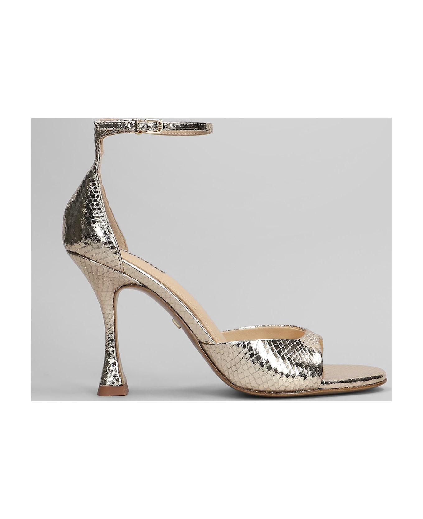 Lola Cruz Kumala 95 Sandals In Platinum Leather - platinum