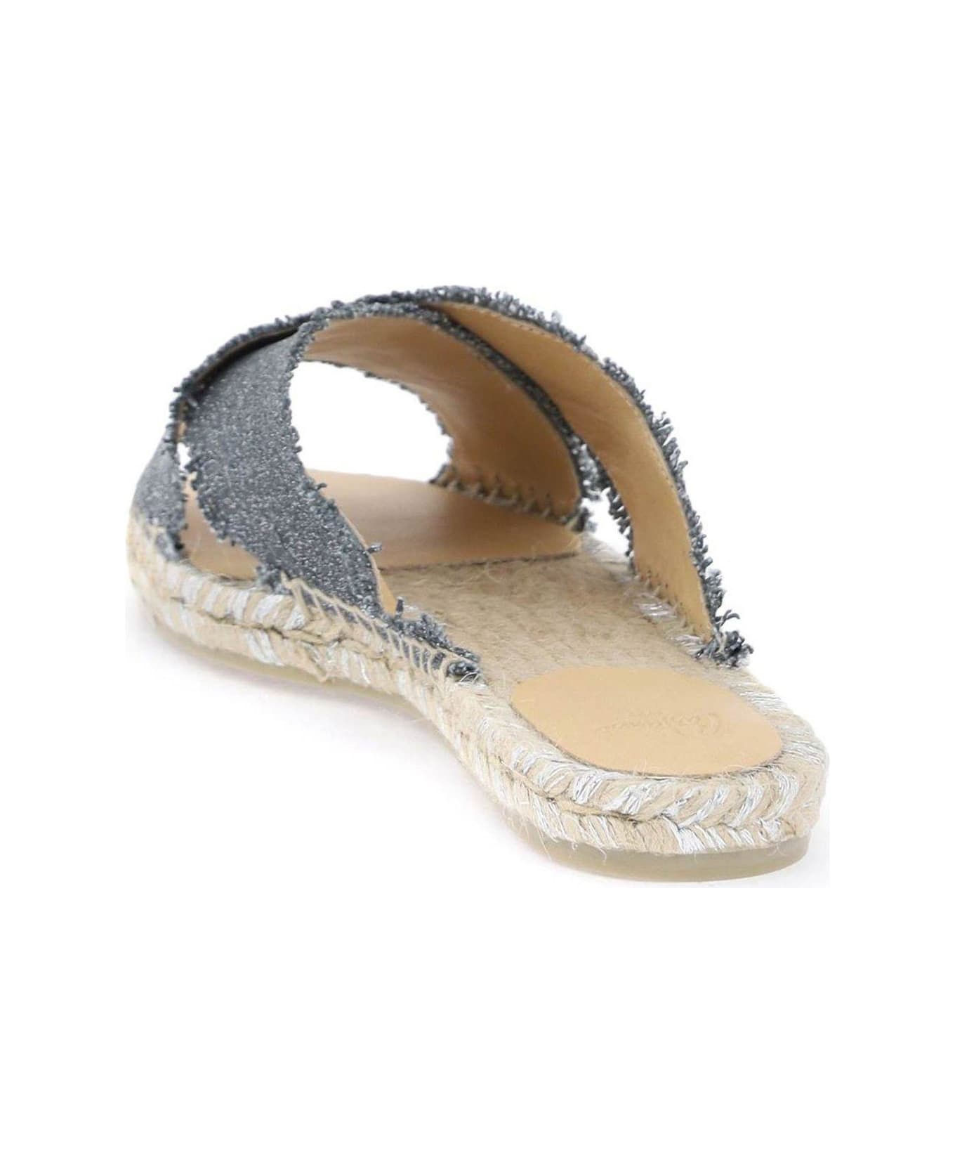 Castañer Palmera Crossover Strap Flat Sandals - Grey