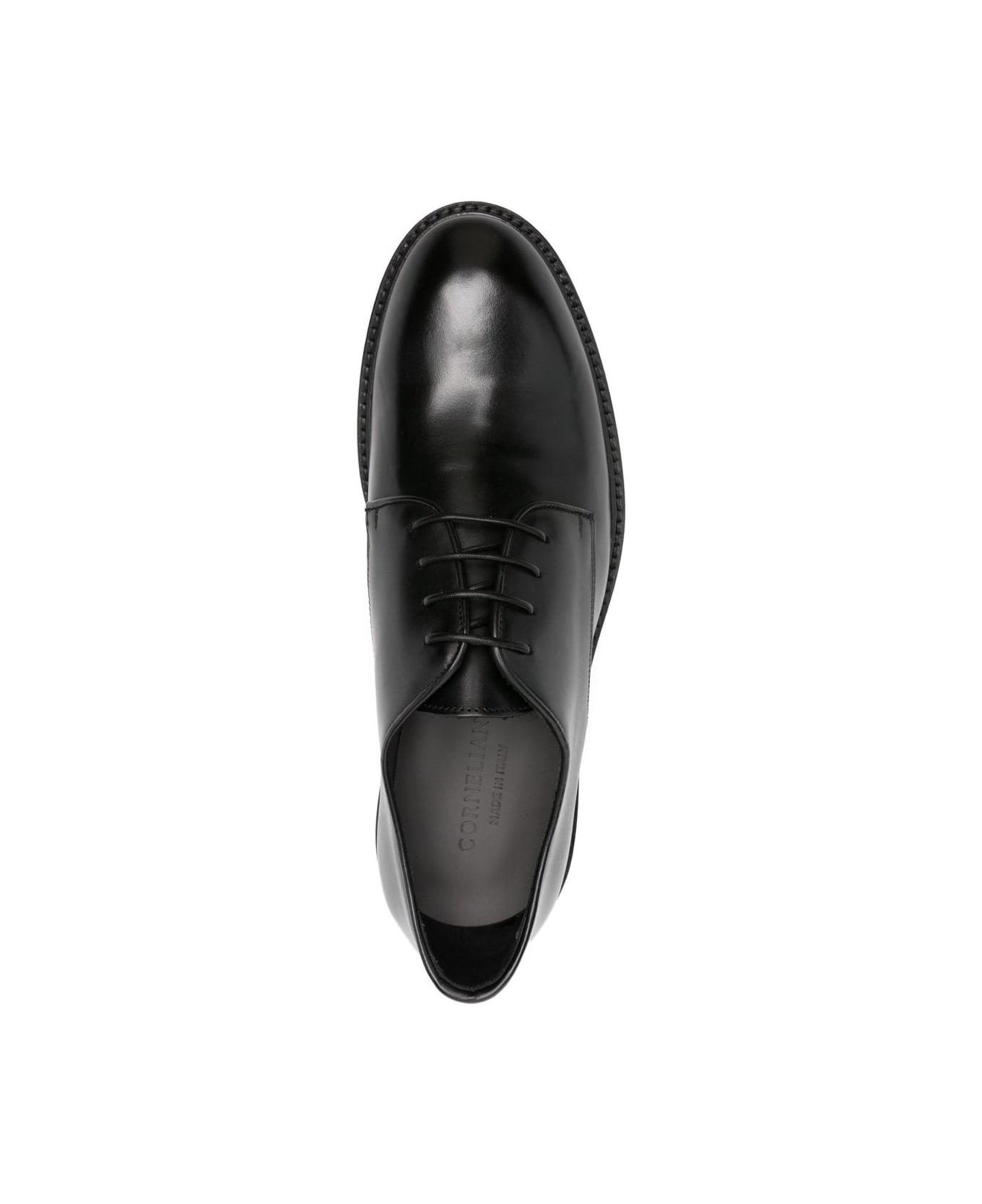 Corneliani Leather Derby Shoes - Black