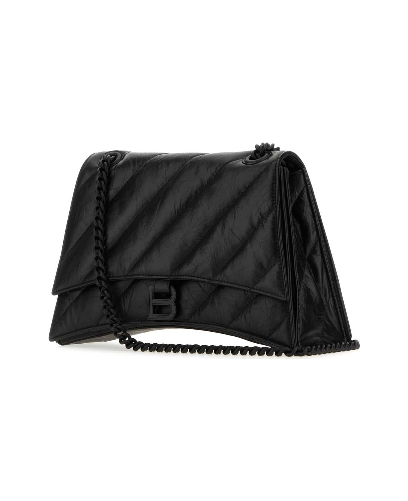 Balenciaga Black Leather Crush M Shoulder Bag - 1000