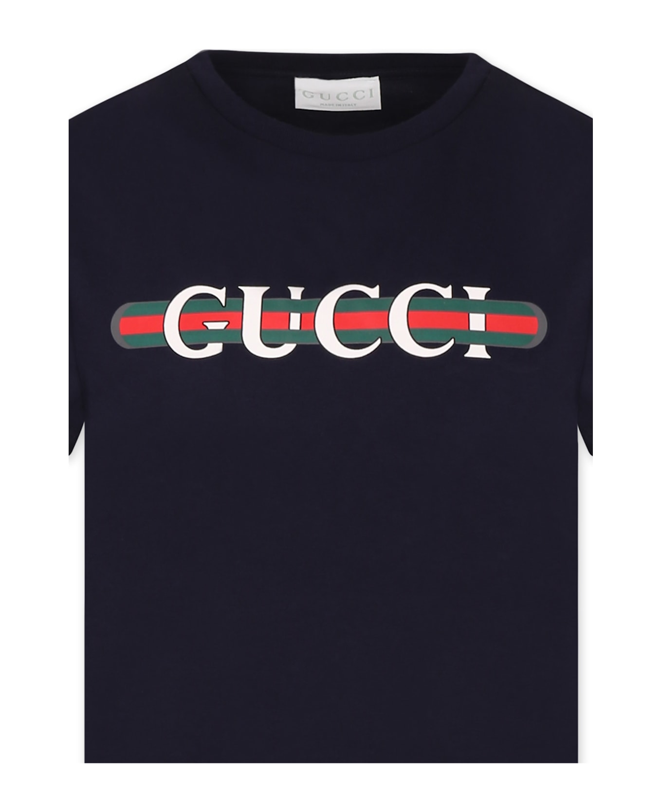 Gucci Blue T-shirt For Kids With Logo - Blue