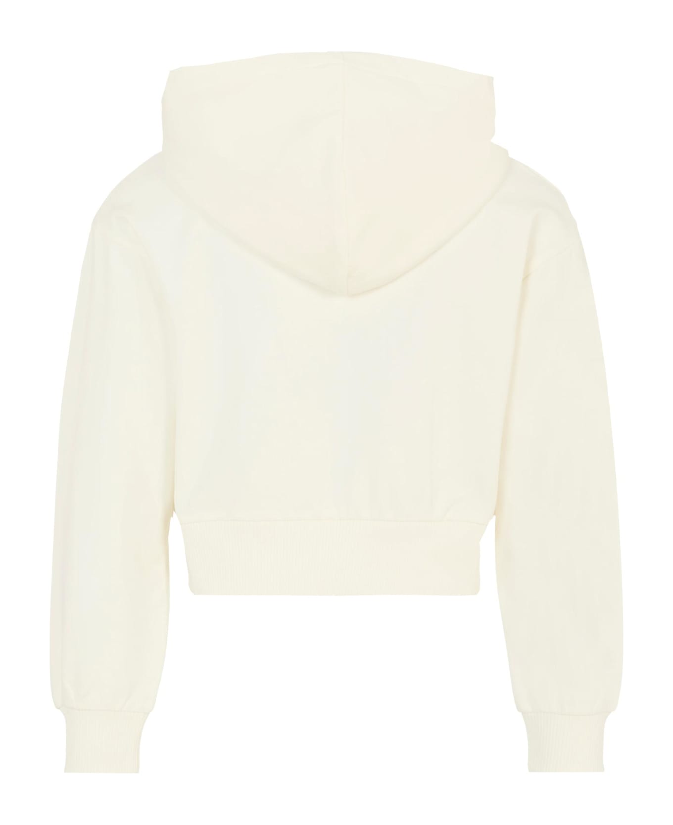 Moschino Ivory Sweatshirt For Girl With Teddy Bear - Ivory