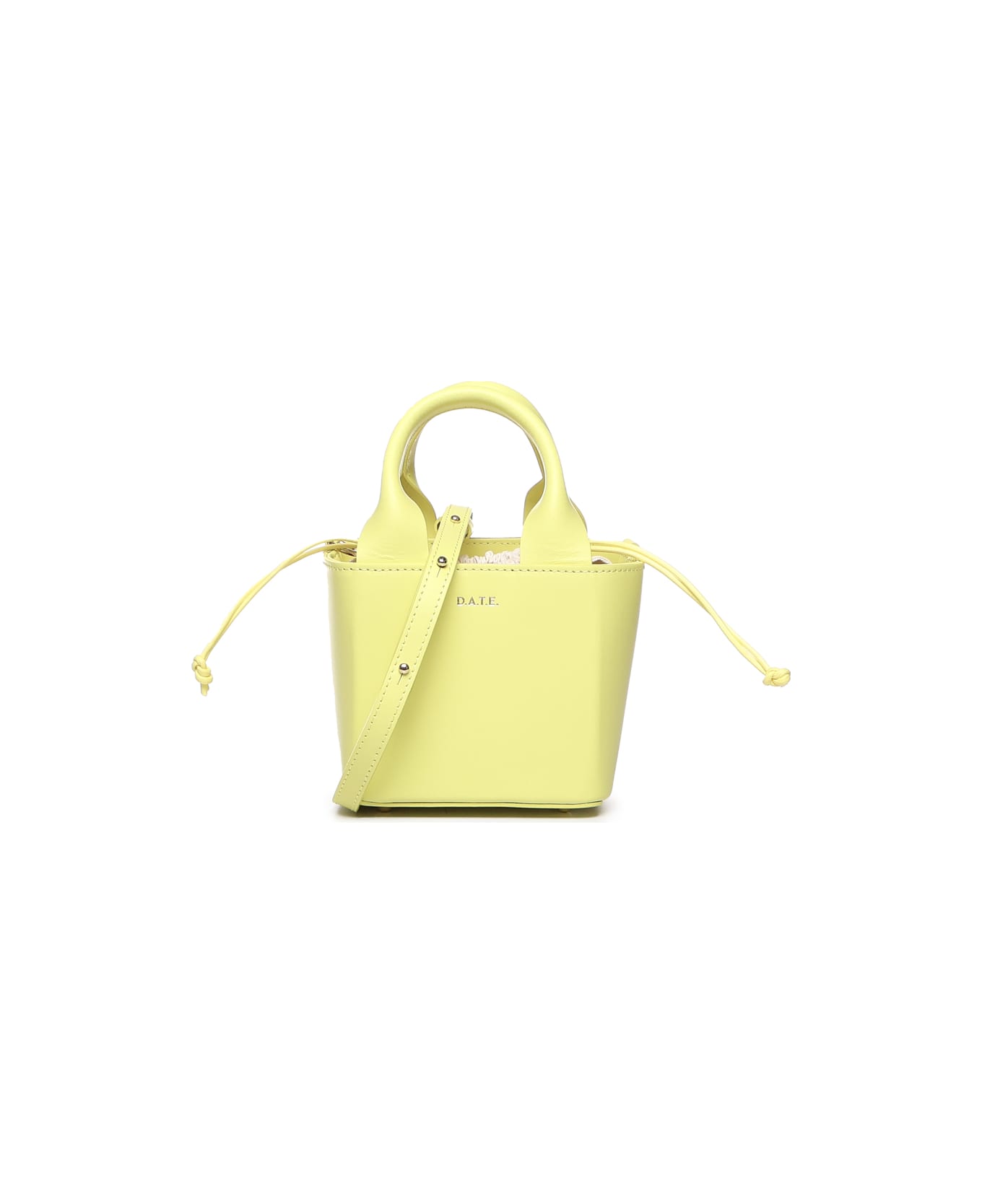 D.A.T.E. Cube Bag In Leather - Yellow