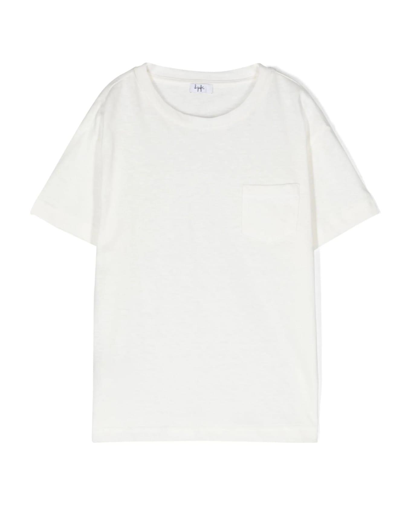 Il Gufo White Cotton And Linen T-shirt - Latte Tシャツ＆ポロシャツ
