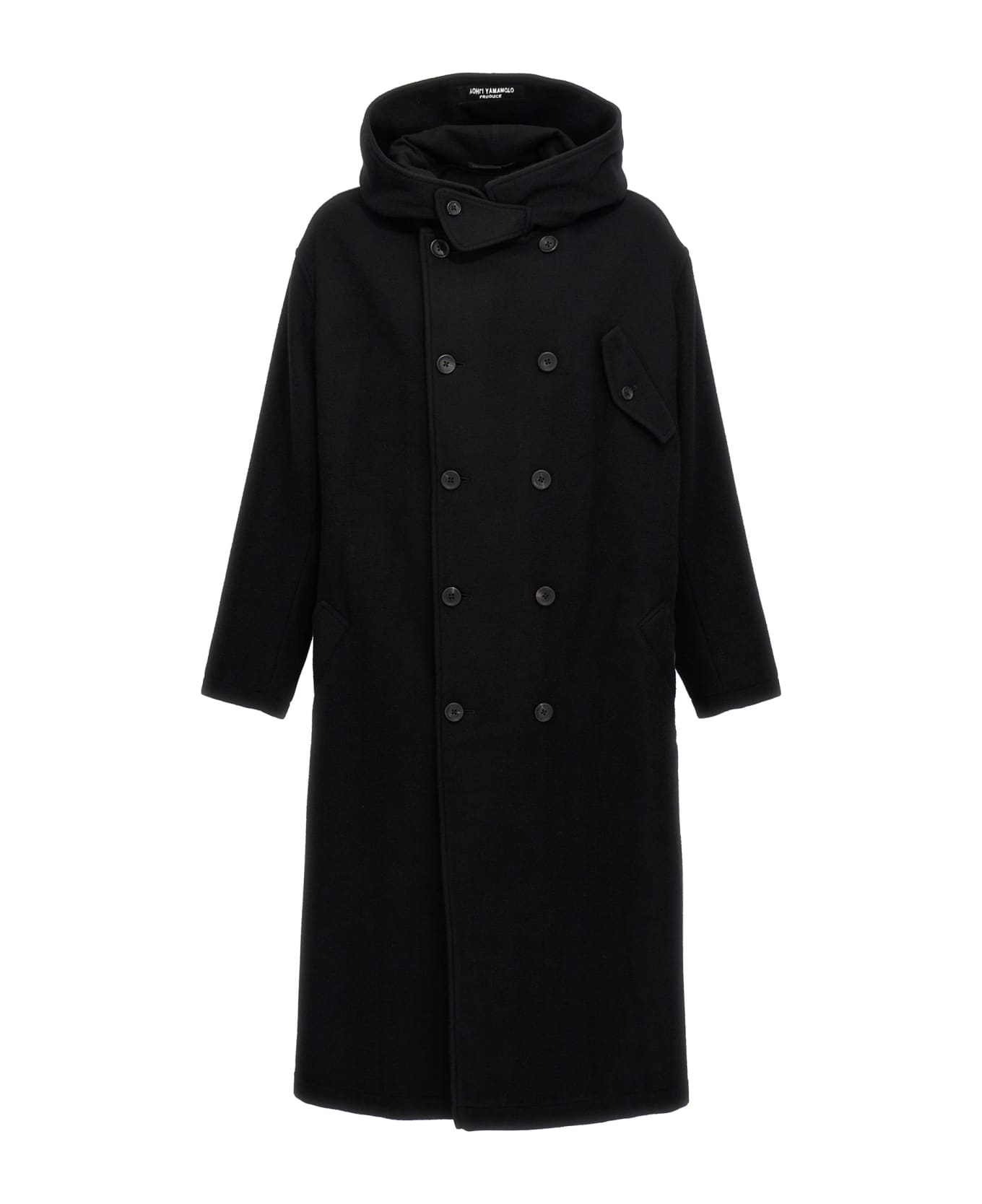 Yohji Yamamoto 'm-w Front Hooded' Coat - Black  