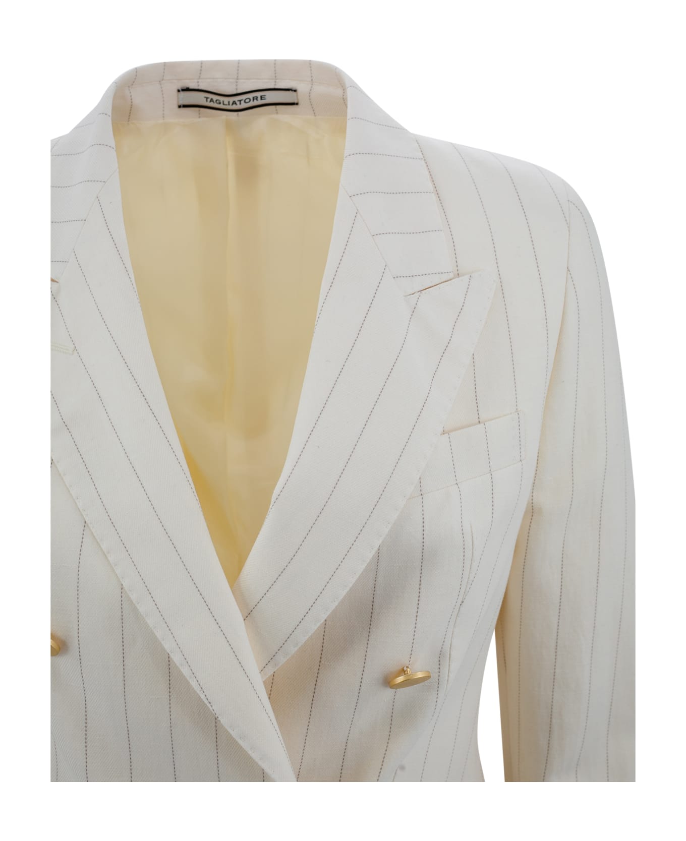 Tagliatore Double-breasted Linen Suit - Gessato bianco