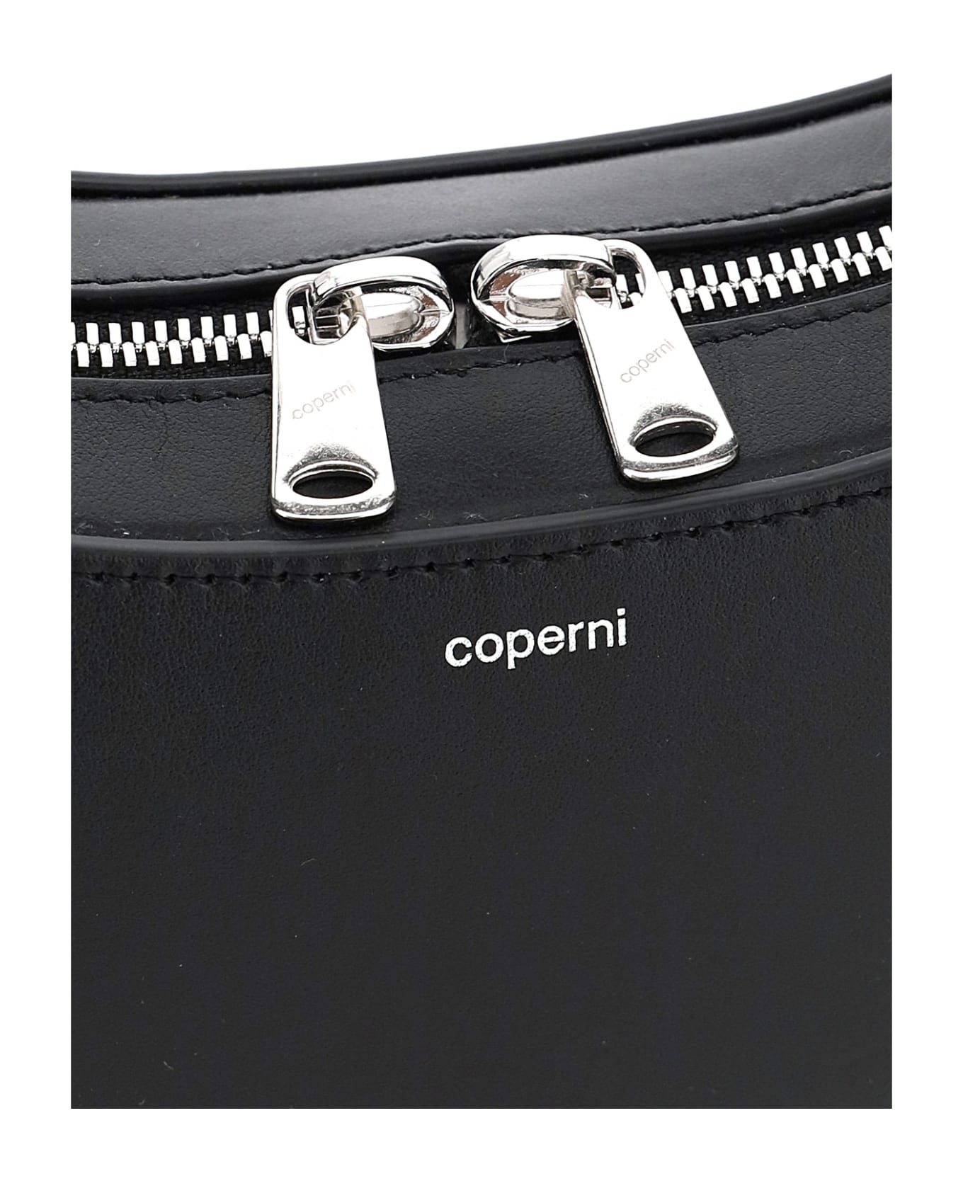 Coperni Black Leather Baguette Swipe Handbag - BLACK