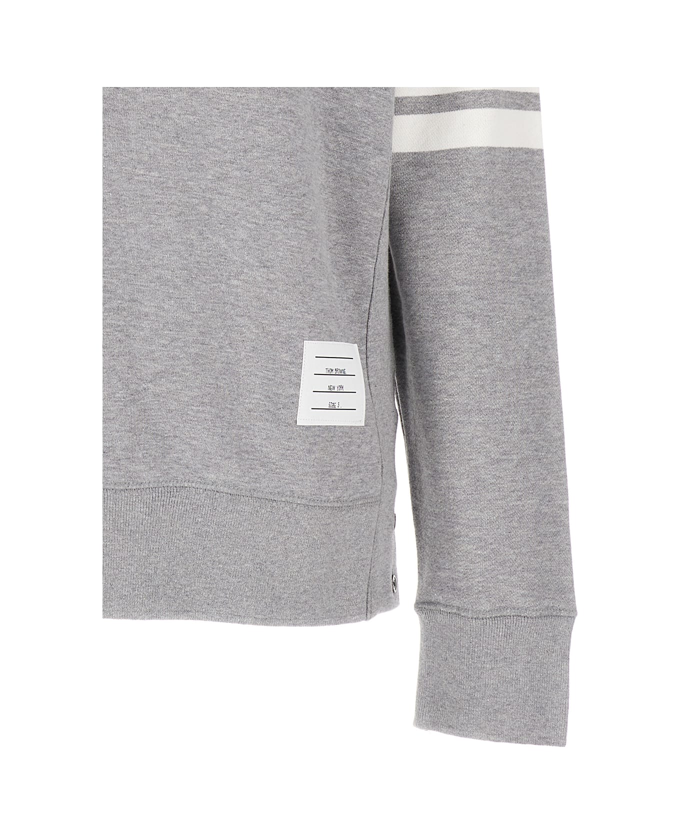 Thom Browne Grey Melange Sweatshirt With 4 Bar Tab In Cotton Man Thom Browne - Grey フリース
