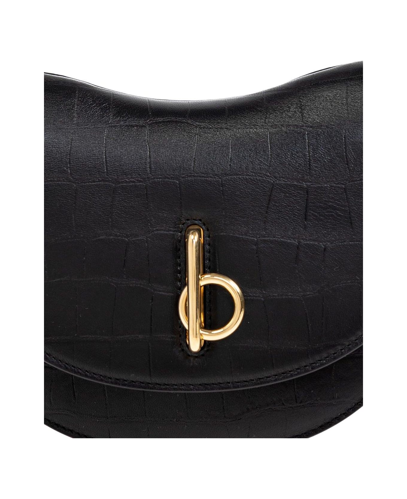 Burberry Small Rocking Horse Embossed Shoulder Bag - Black