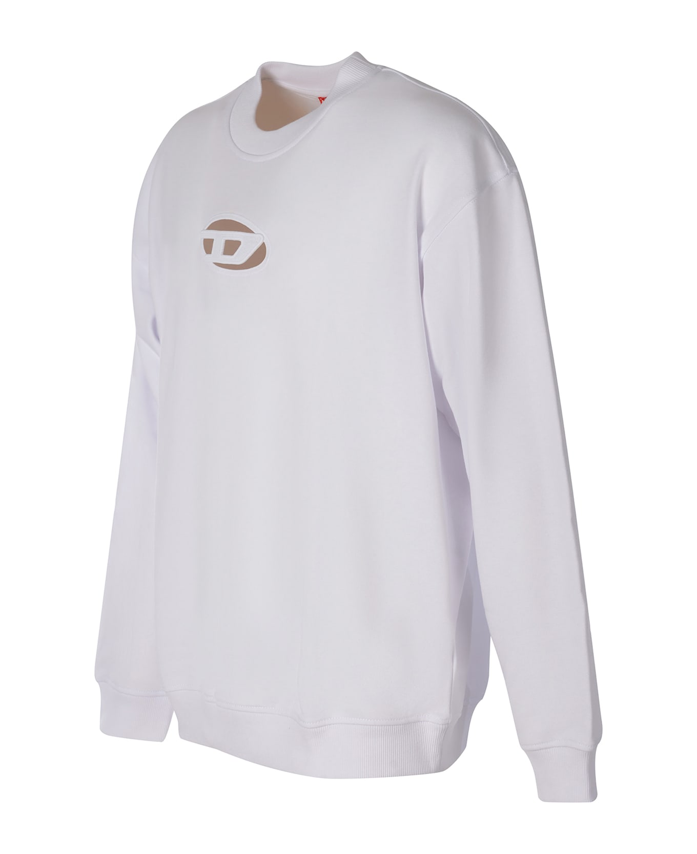 Diesel Cut-out Oval D Logo Sweatshirt - White