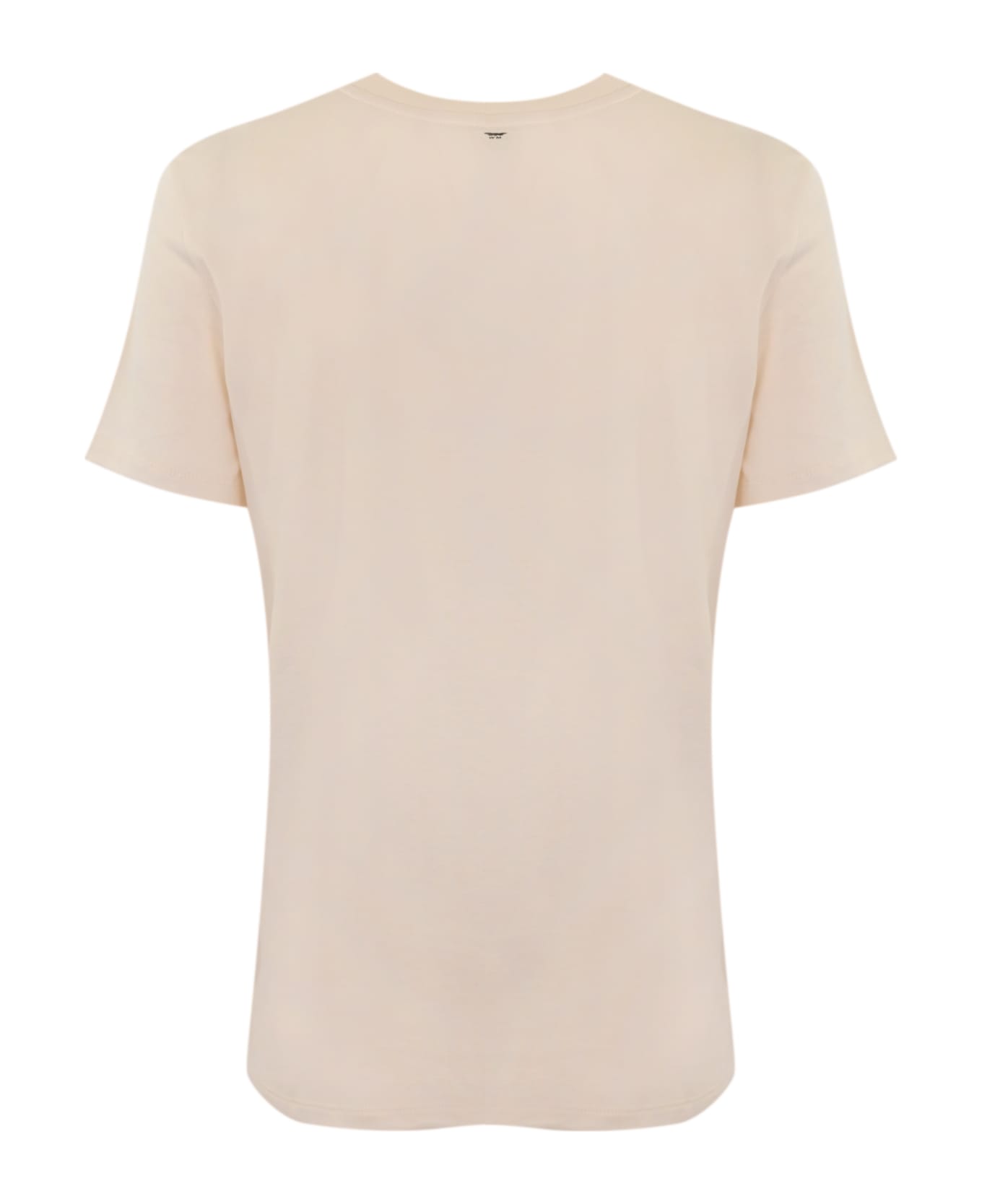 Weekend Max Mara "nervi" Cotton T-shirt With Nervers Print - Avorio
