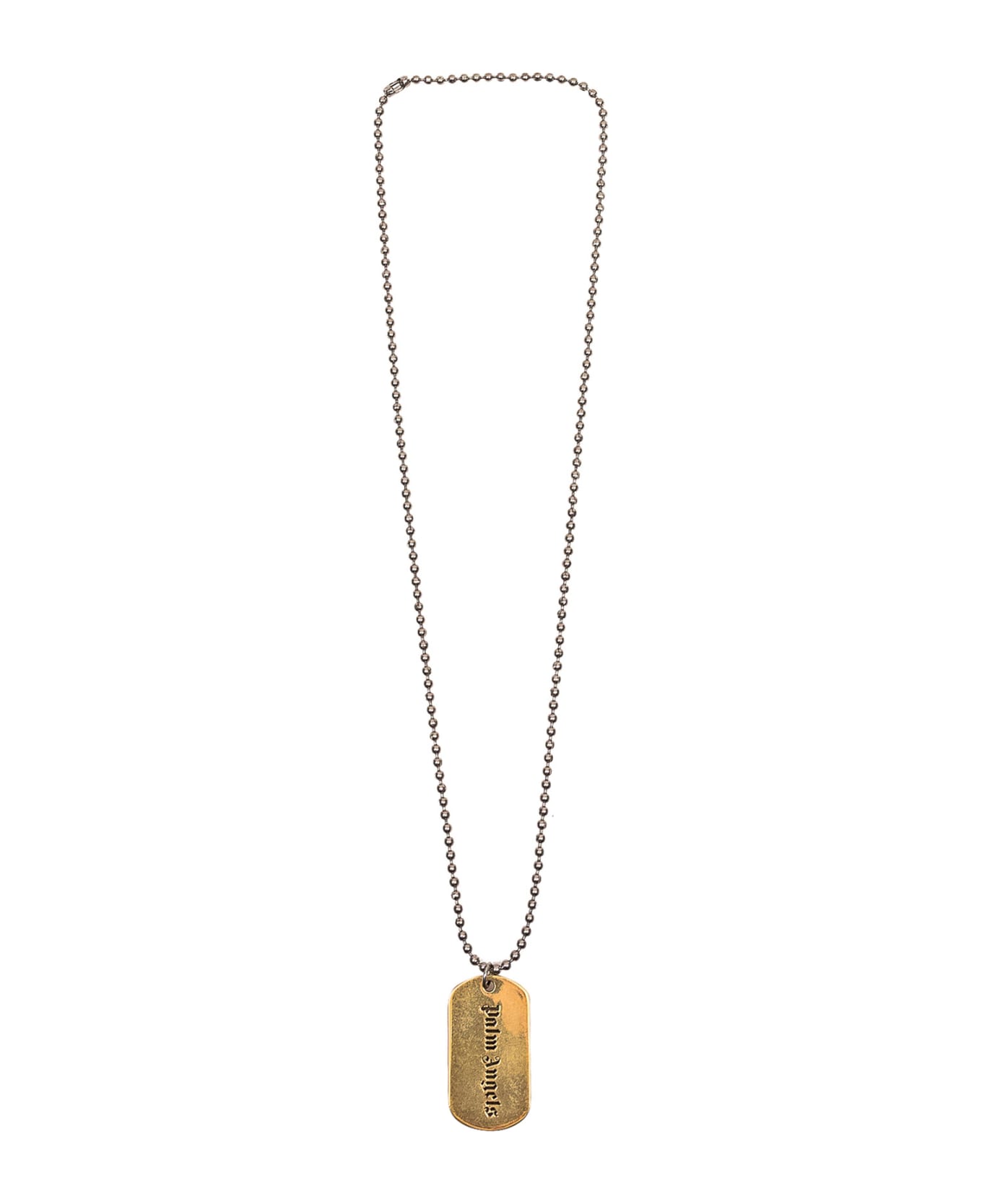 Palm Angels Necklace With Military Plate - GOLD-BLACK
