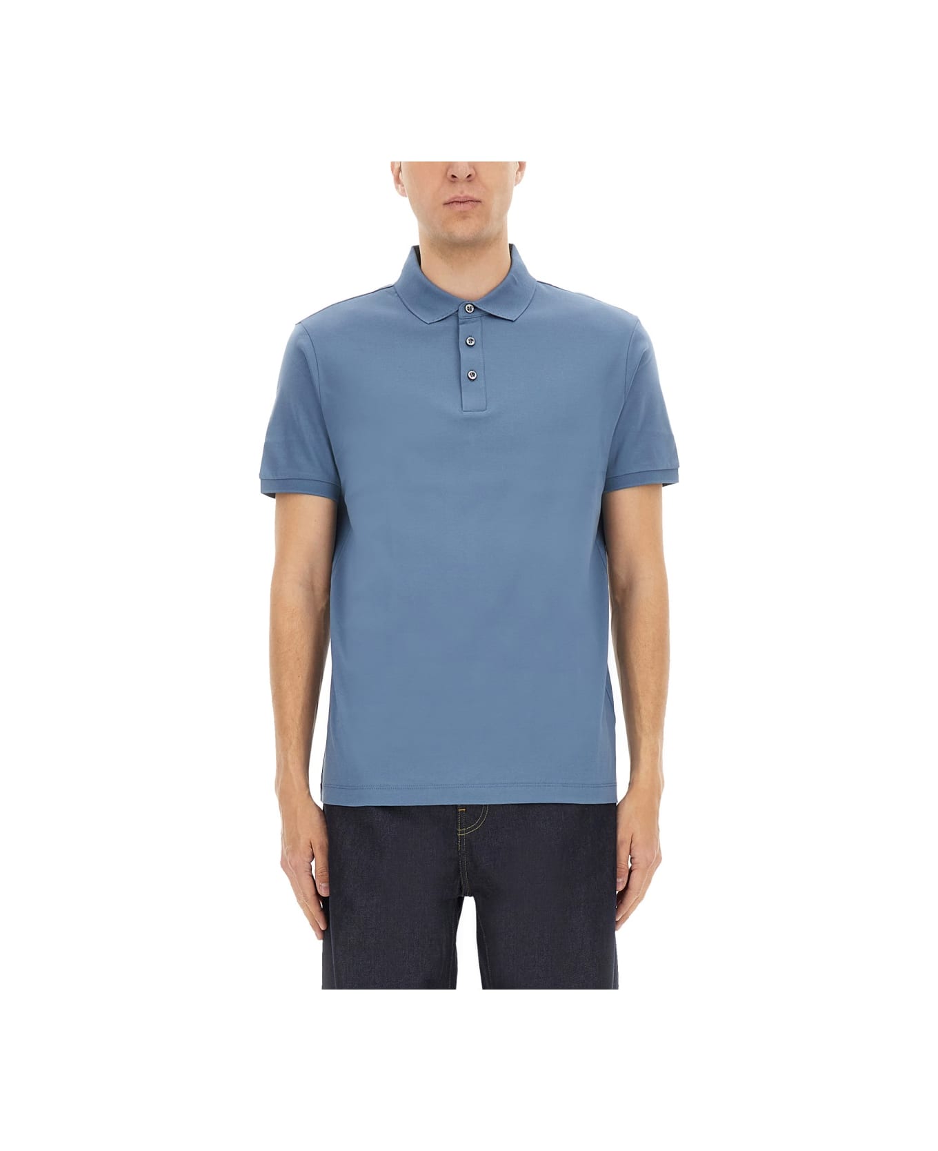 Hugo Boss Cotton Polo - BLUE