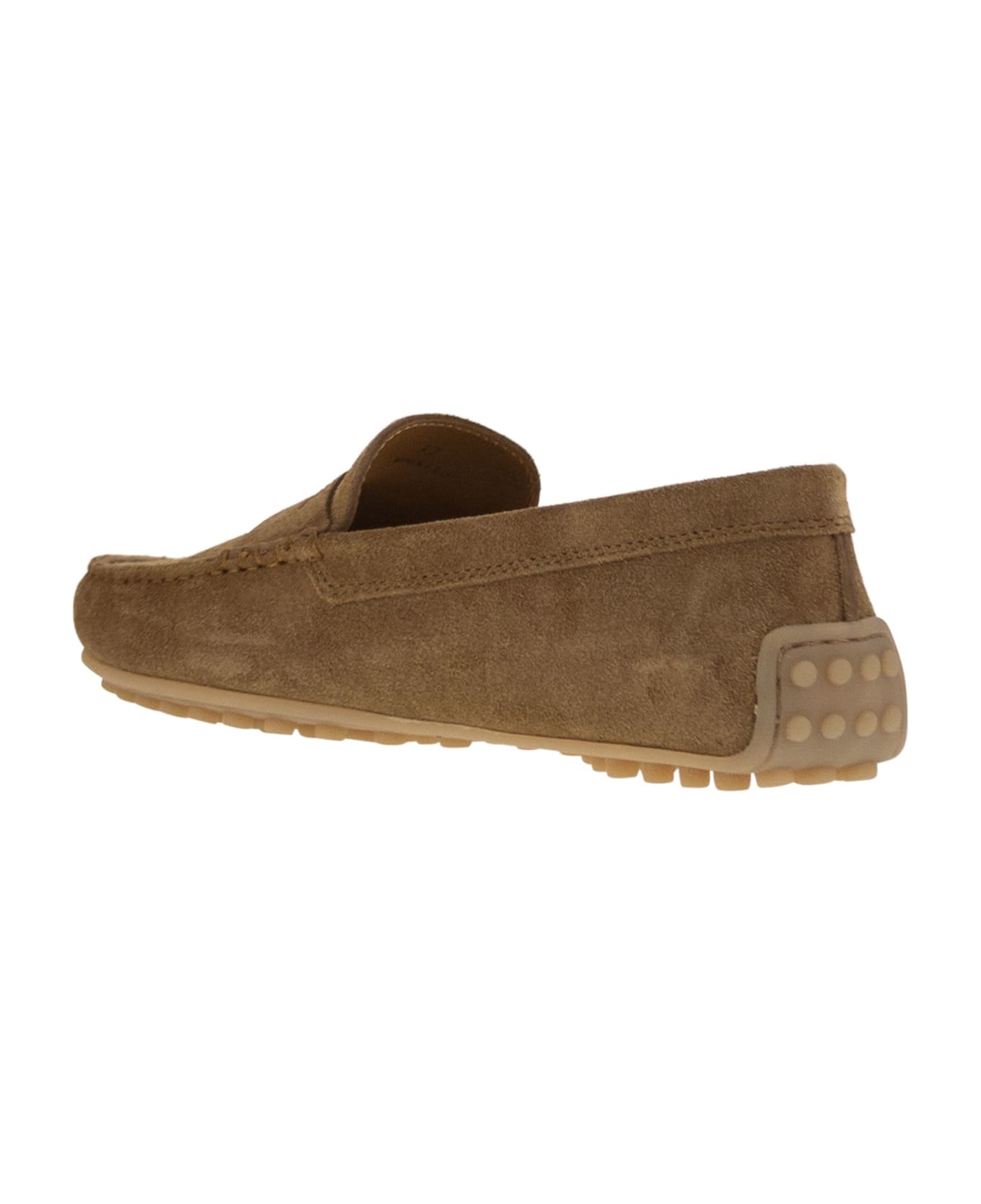 Tod's City Gommino Suede Loafer - Chestnut