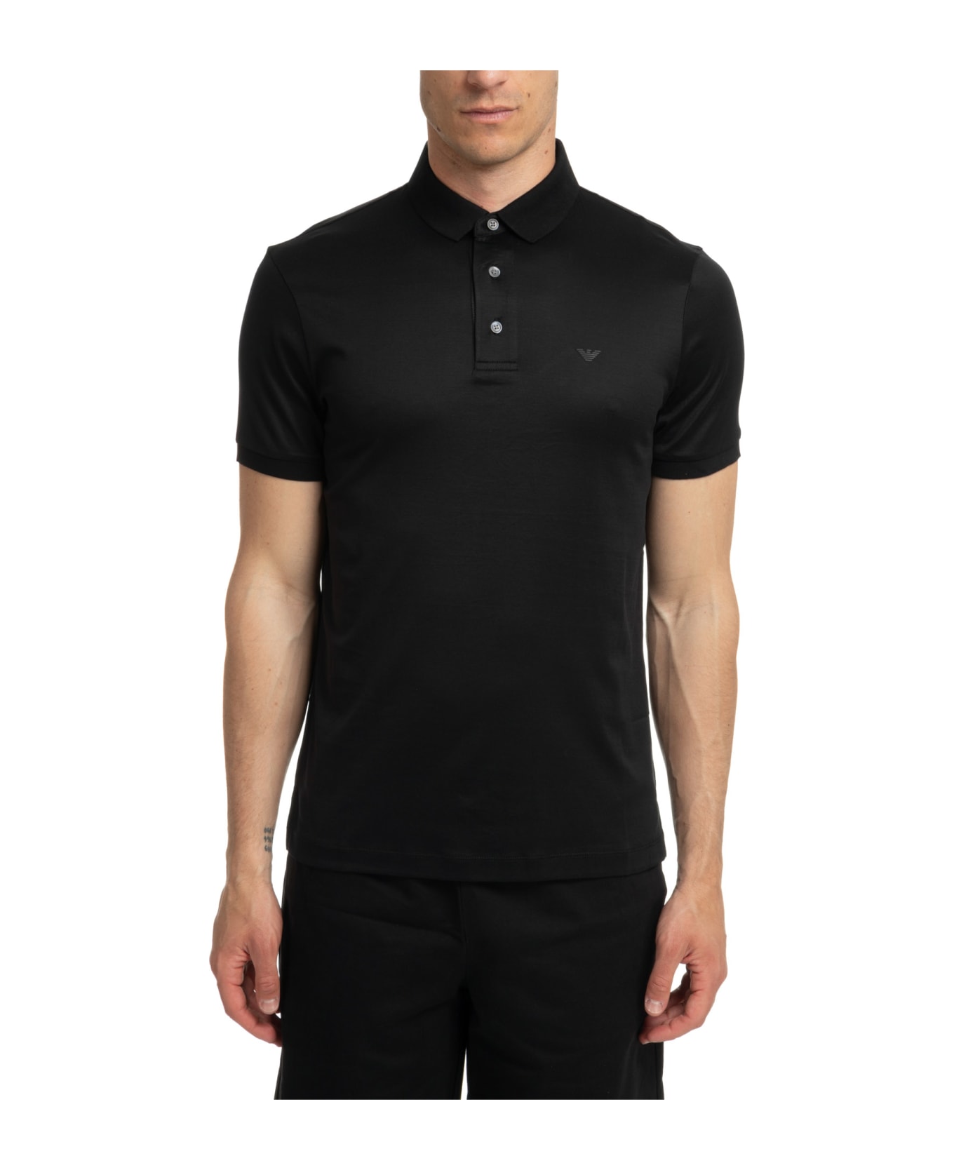 Emporio Armani Cotton Polo Shirt Emporio Armani - BLACK