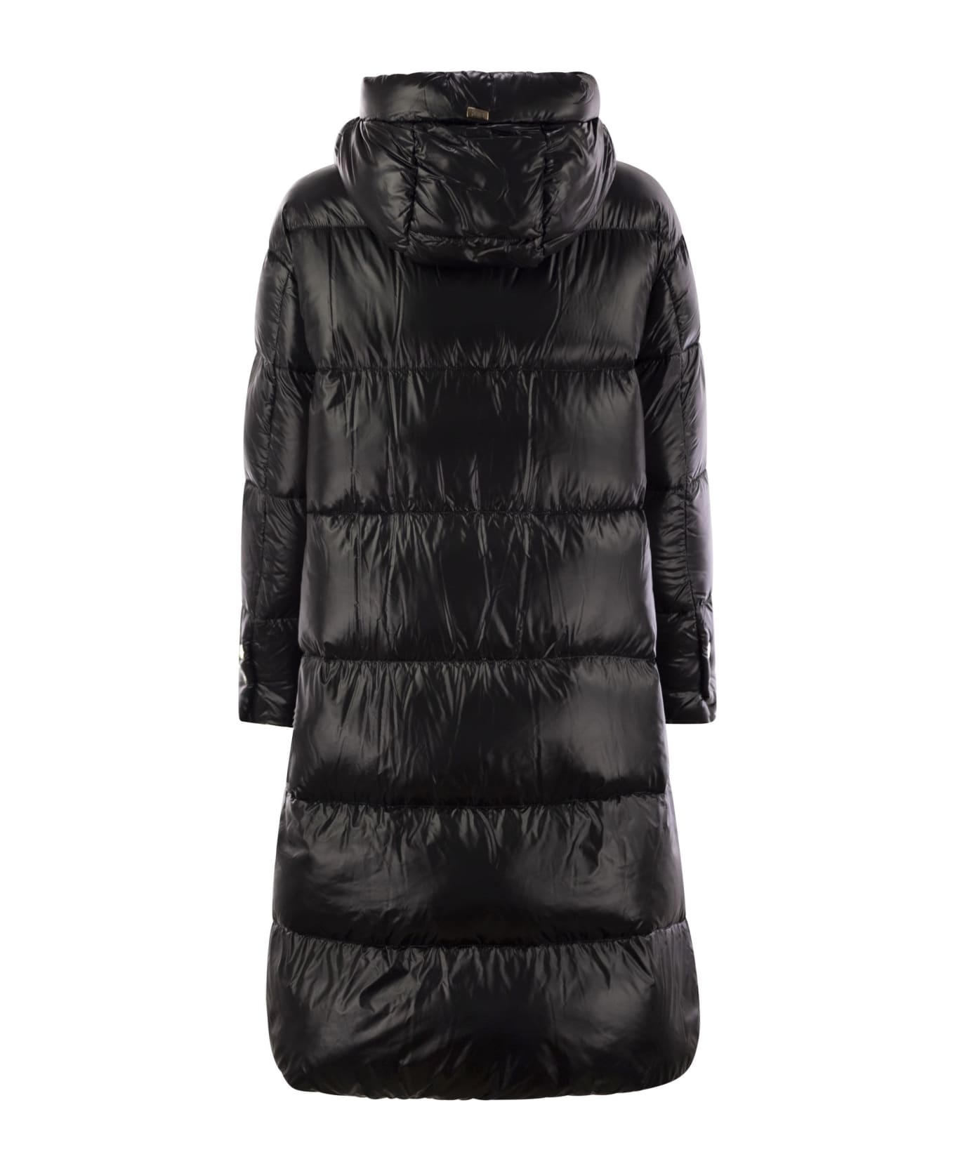 Herno Long Down Jacket With Hood - Black