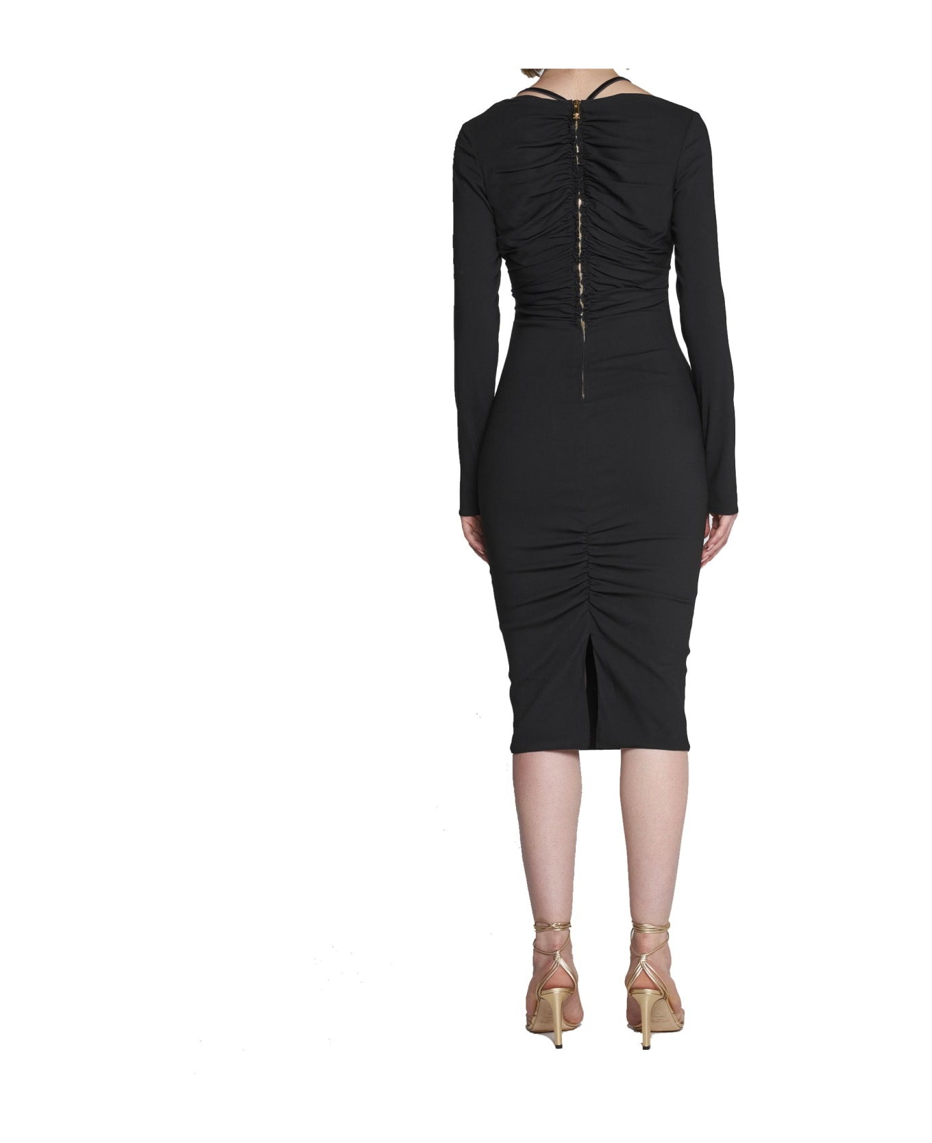 Versace Medusa Head Ruched Midi Dress - Black ワンピース＆ドレス