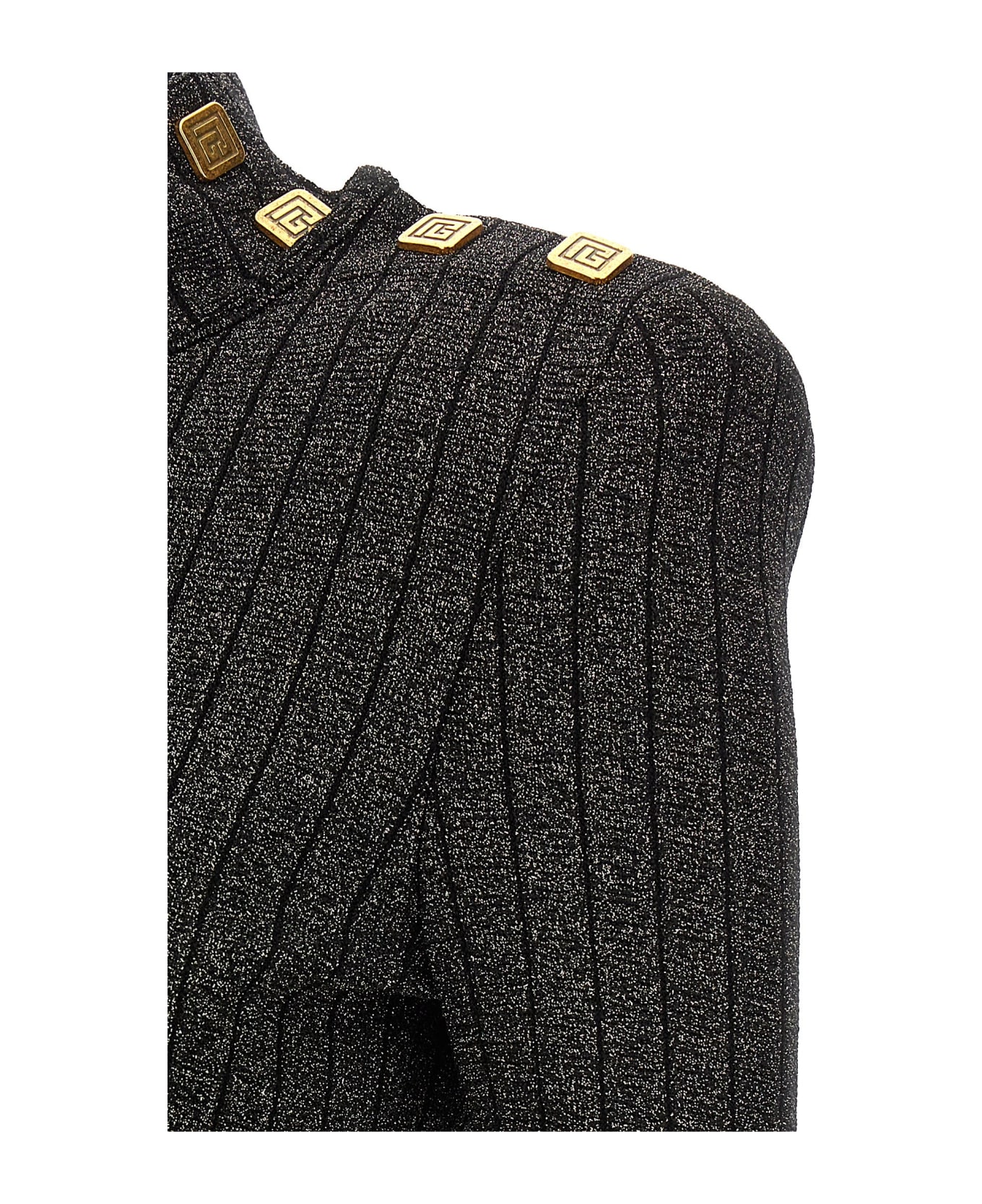 Balmain Lurex Sweater - Black ニットウェア