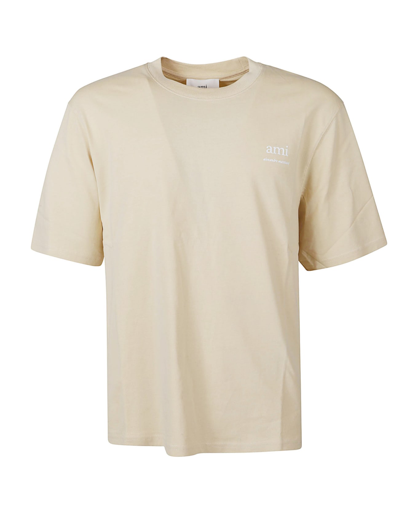 Ami Alexandre Mattiussi Chest Logo Print T-shirt - BEIGE Tシャツ