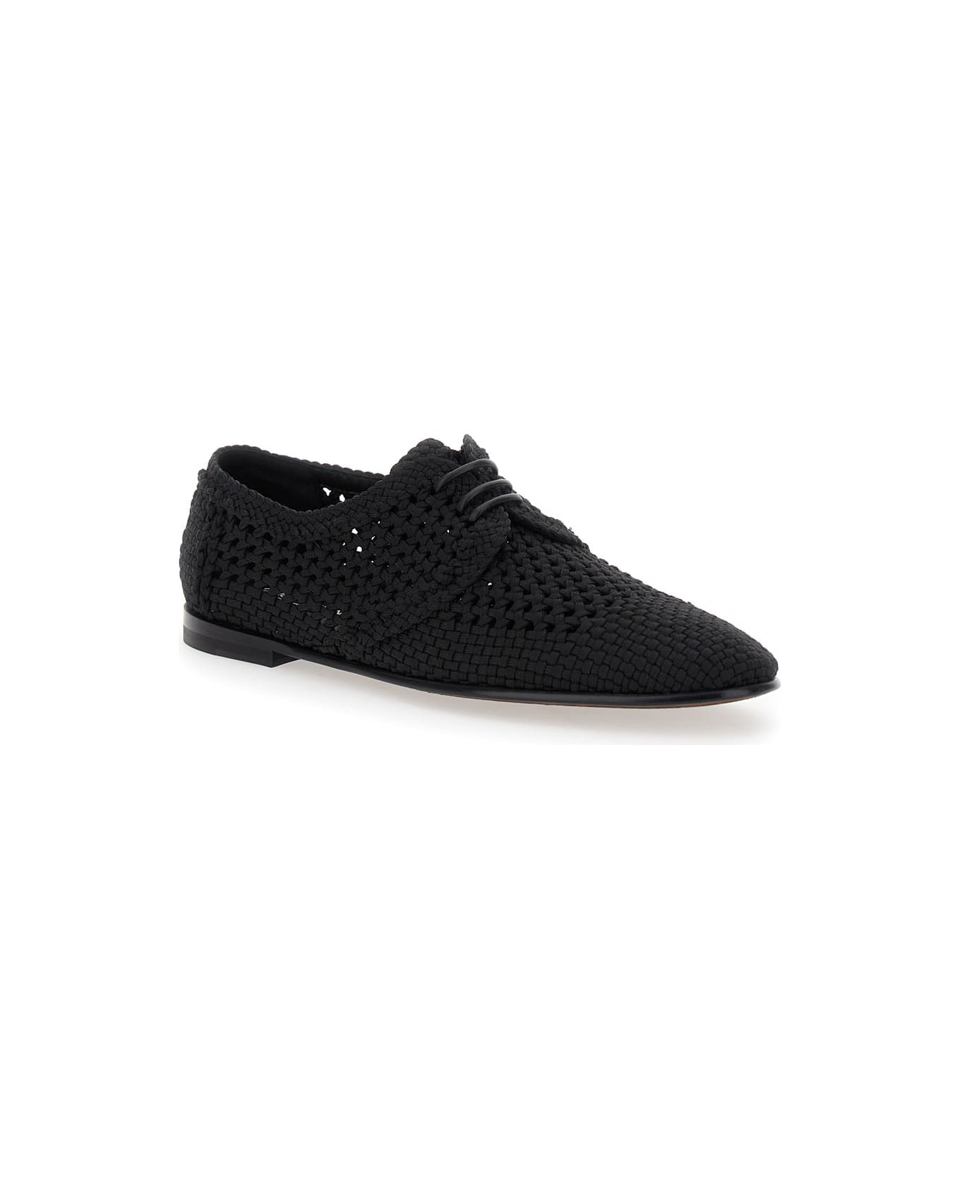 Dolce 
Gabbana Braided Black Derby Shoes - Black