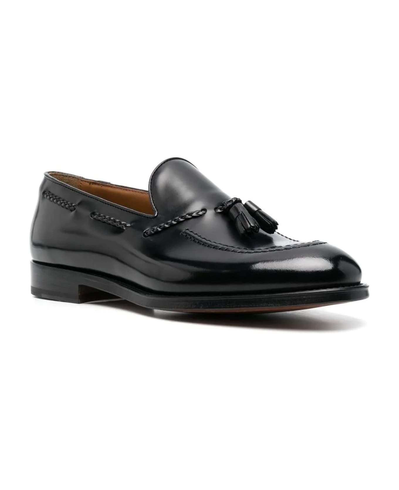Doucal's Black Calf Leather Loafers - Black