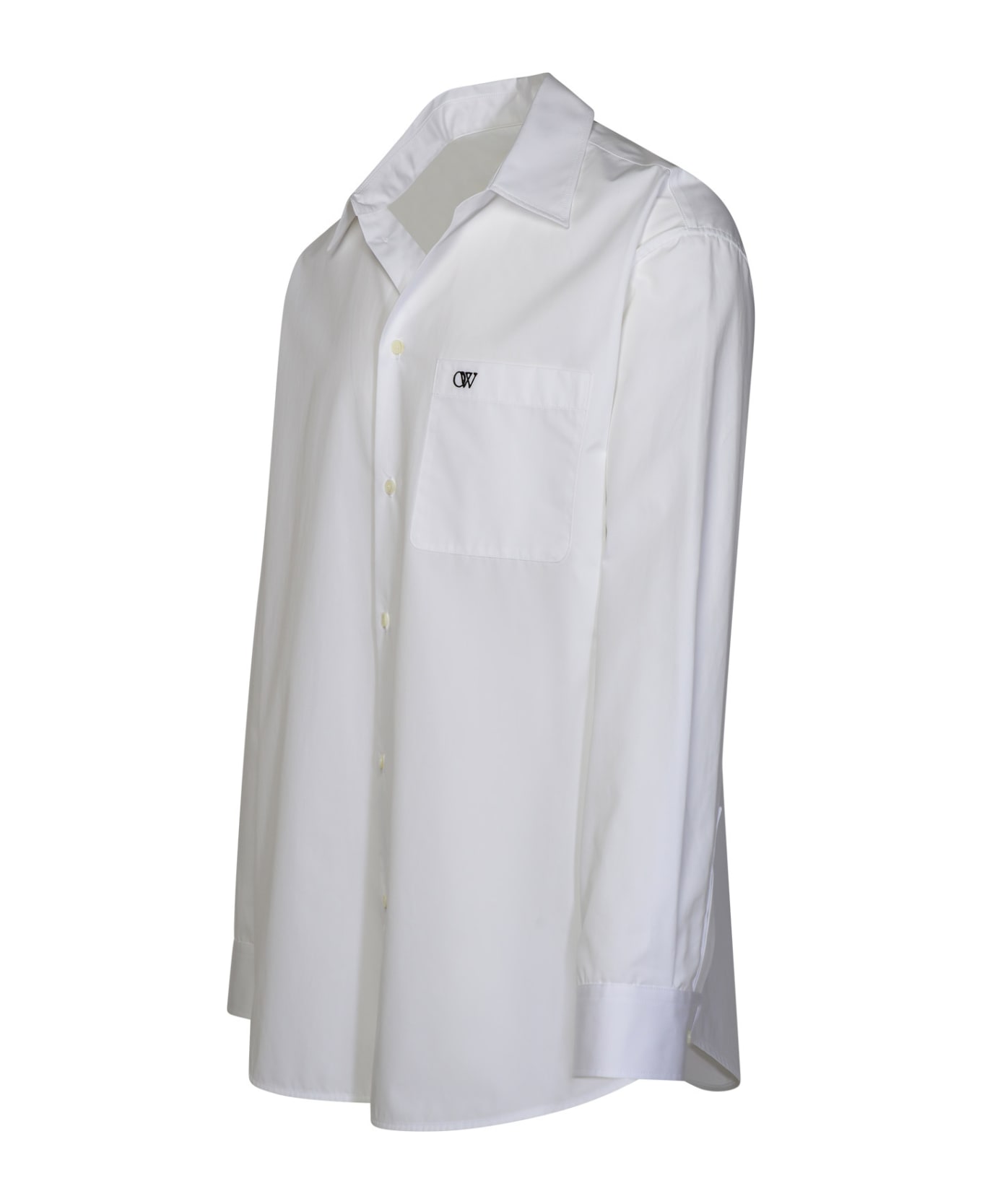 Off-White Logo Embroidered Long-sleeved Shirt - White