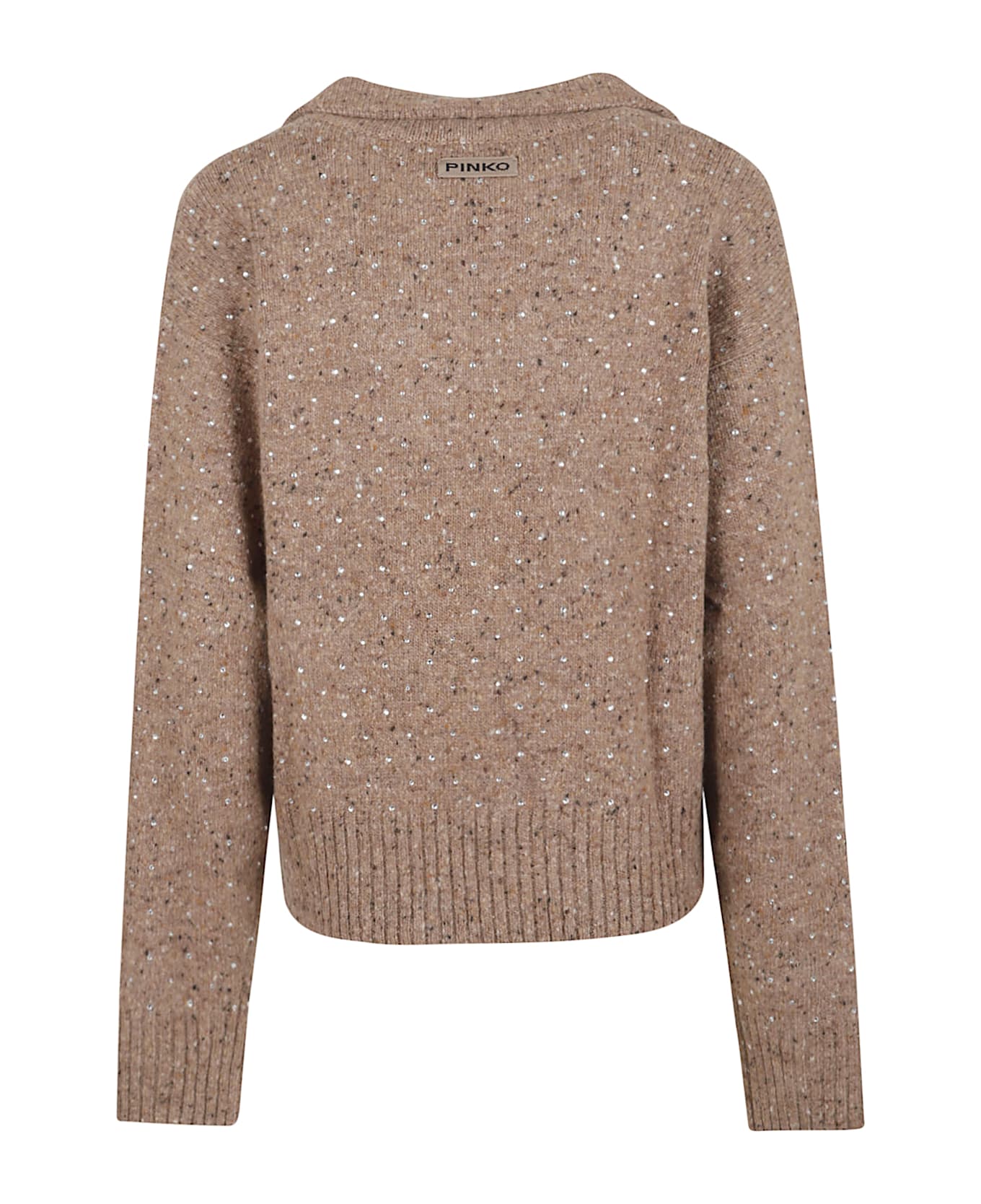 Pinko Nibani Polo Boucle Bottonato F - Z Multi Cammello Bianco