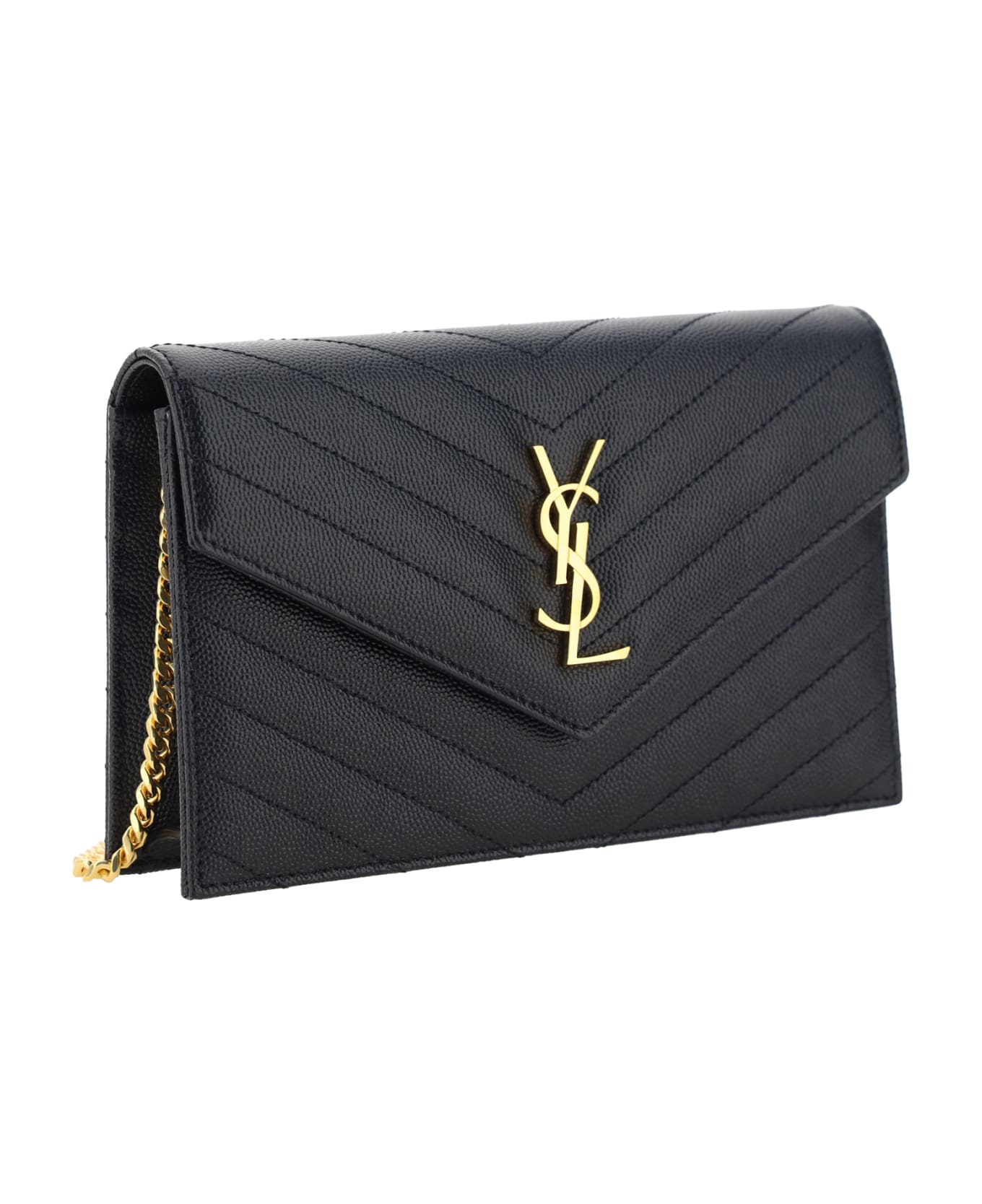 Saint Laurent Wallet With Chain - Nero