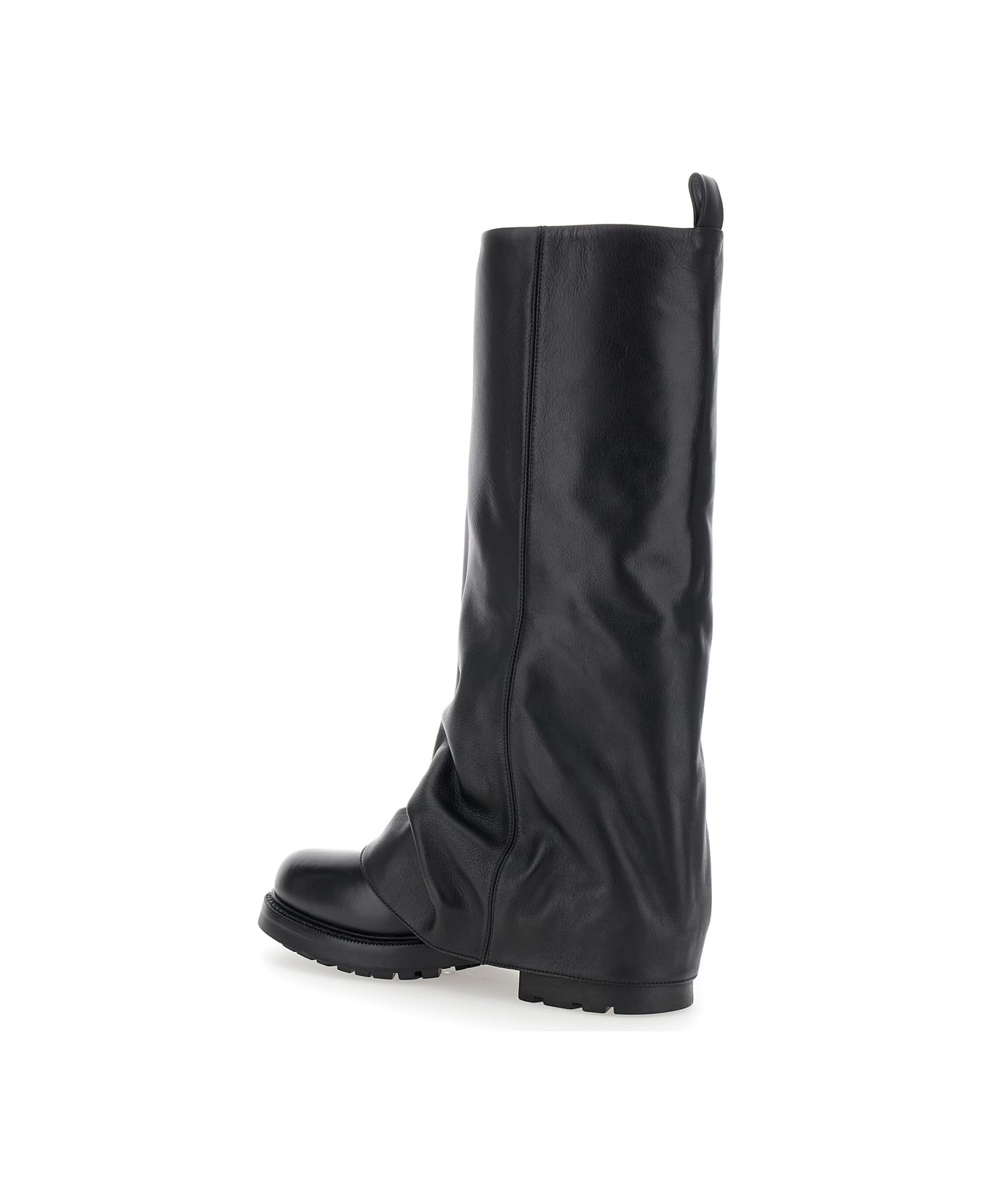 Strategia 'ranger' Black Leather Boots Woman - Black