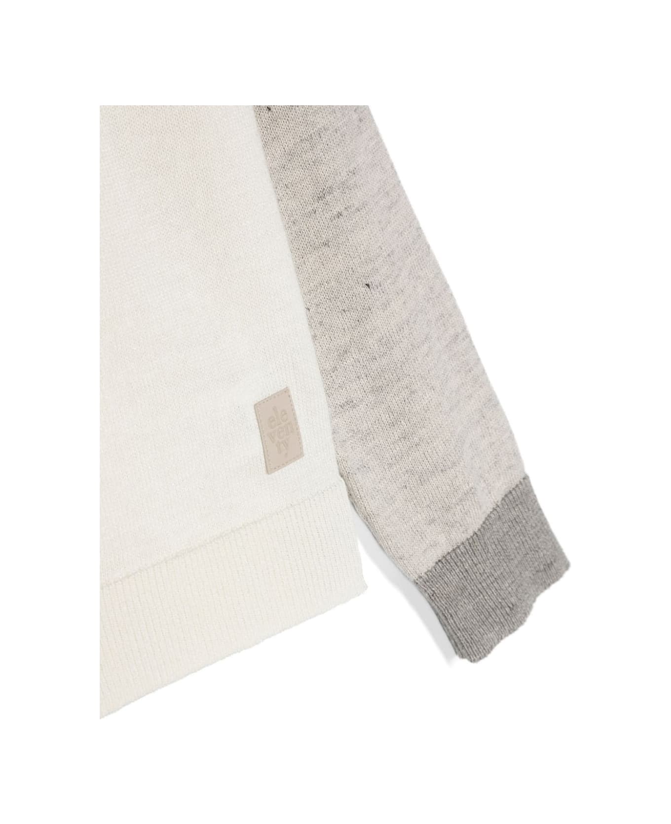 Eleventy Colour Block Linen And Cotton Pullover - White