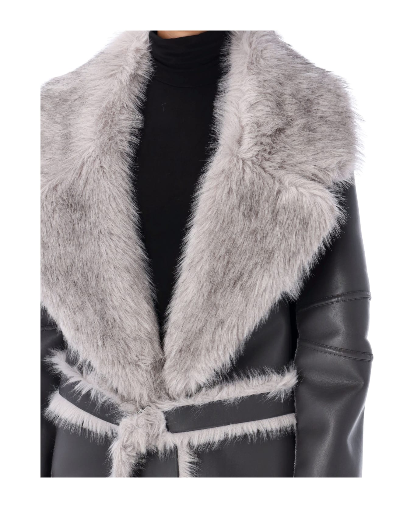 urbancode Eco-fur Coat - SLATE GREY