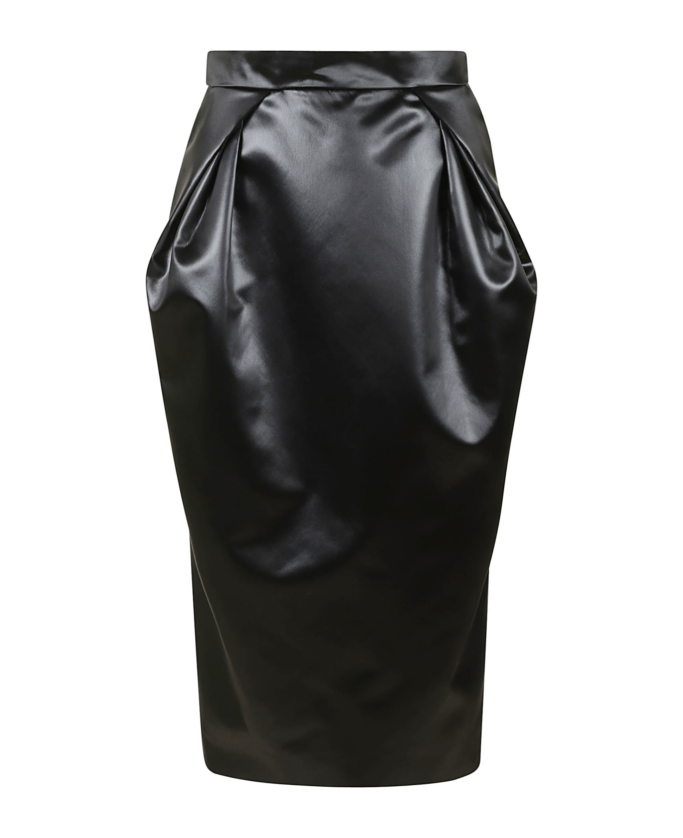 Maison Margiela Rear Zip High-waist Plain Skirt - Black