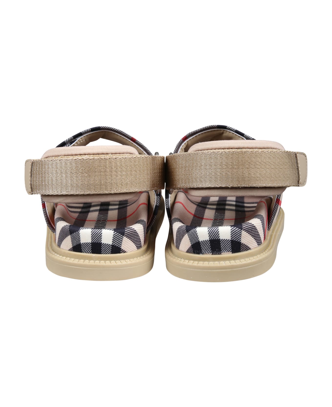 Burberry Beige Sandals For Kids With Vintage Check - Beige シューズ